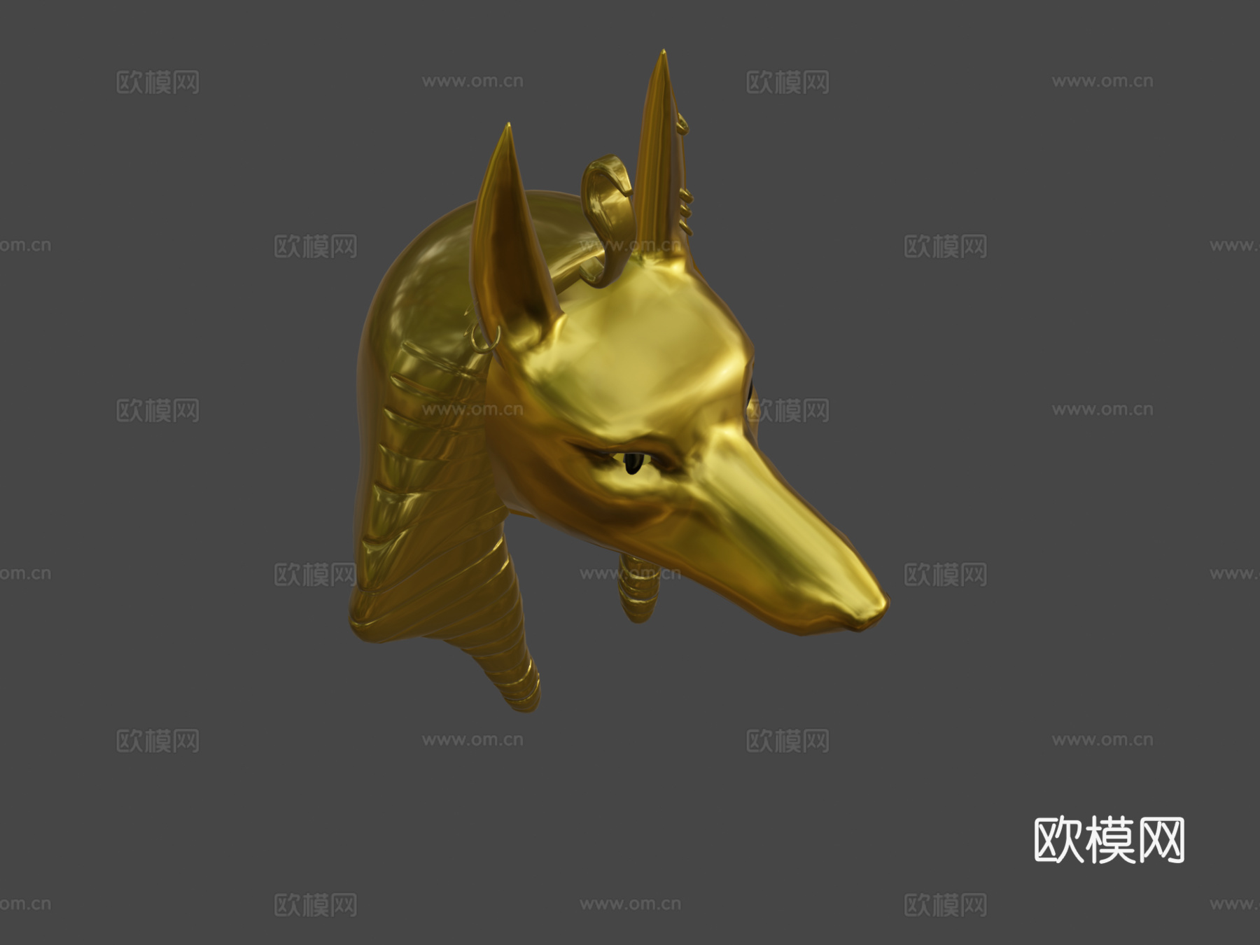 黄金阿努比斯头su模型