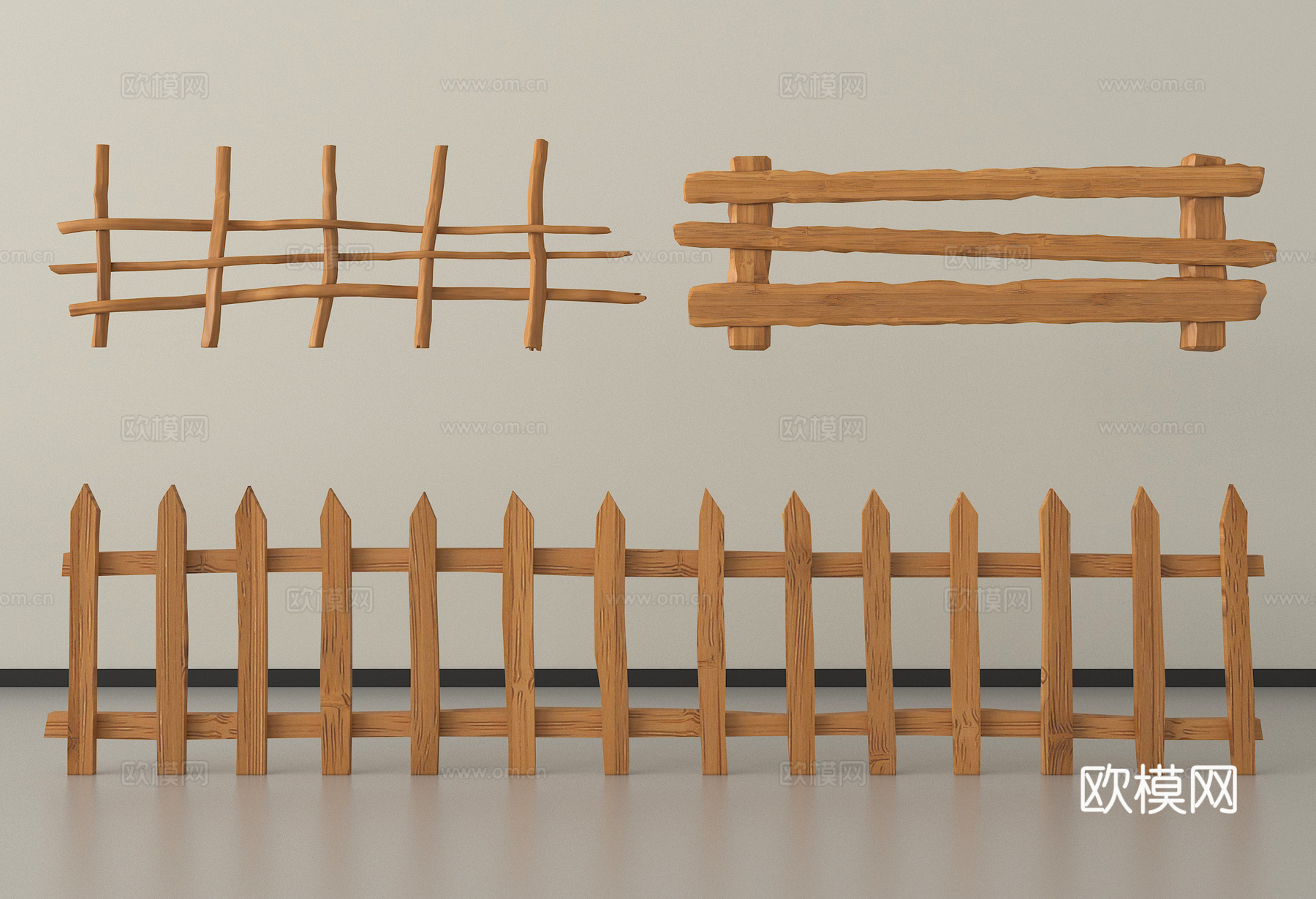 新中式栏杆   栅栏 围栏su模型