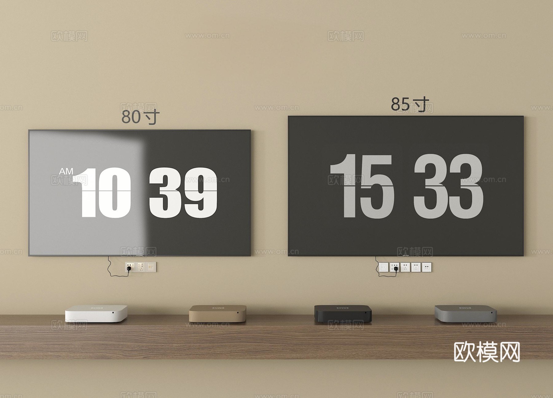 现代电视  壁挂电视3d模型下载