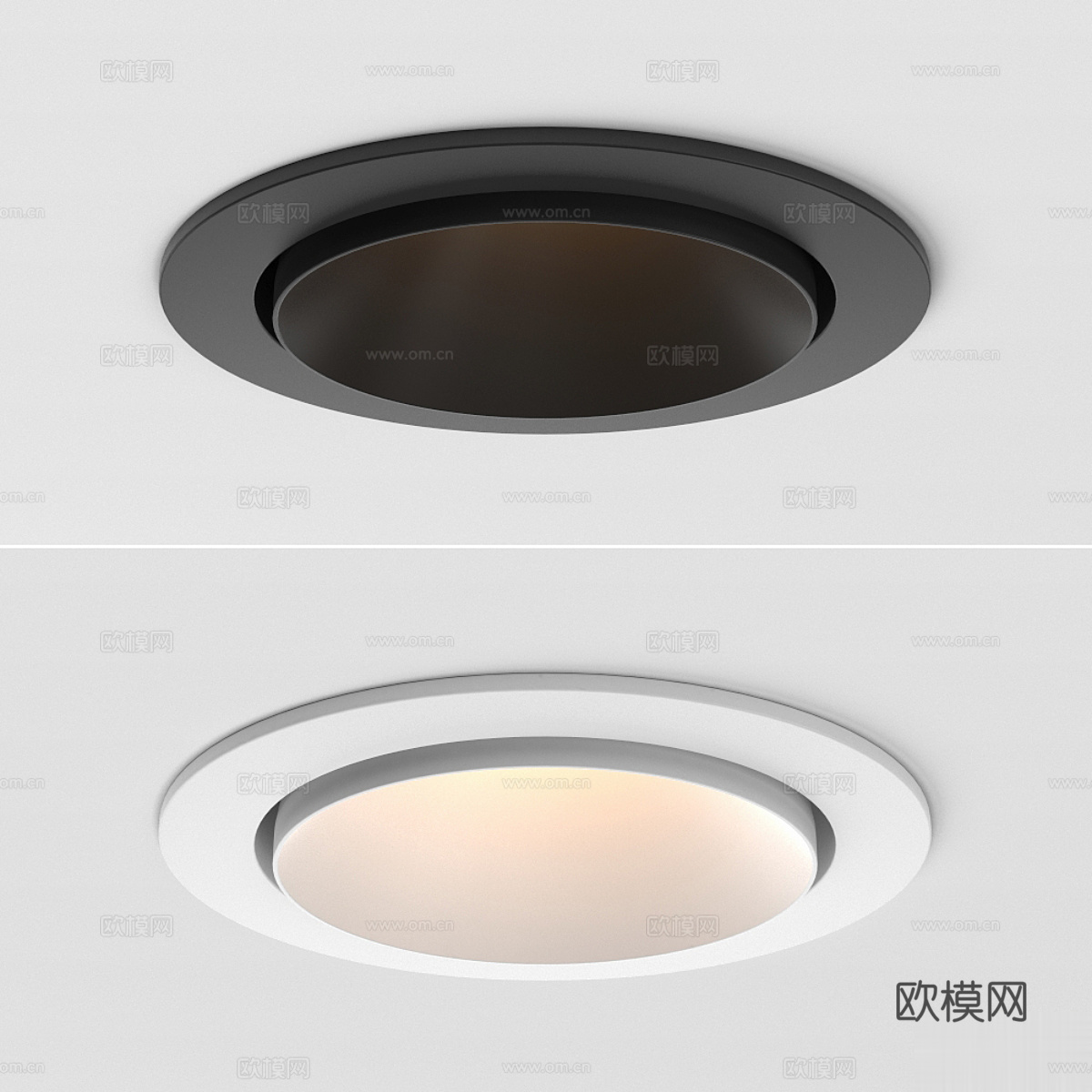 现代极简筒灯射灯3d模型下载（渲染图2）