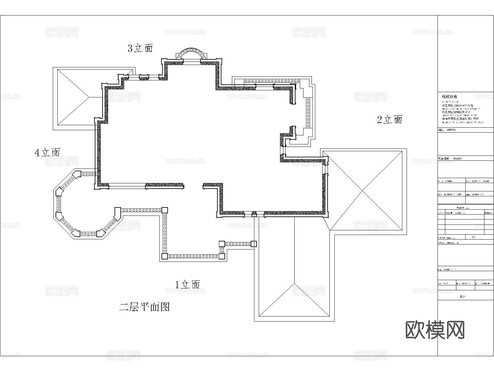 别墅外立面石材方案图cad施工图