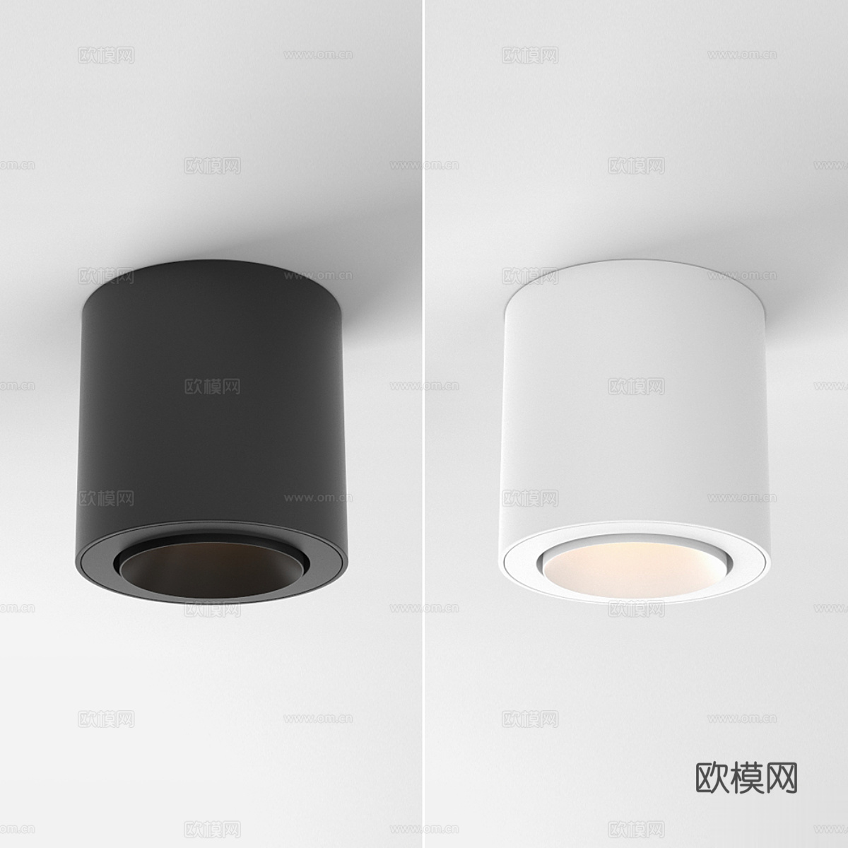 现代极简筒灯射灯3d模型下载（渲染图5）