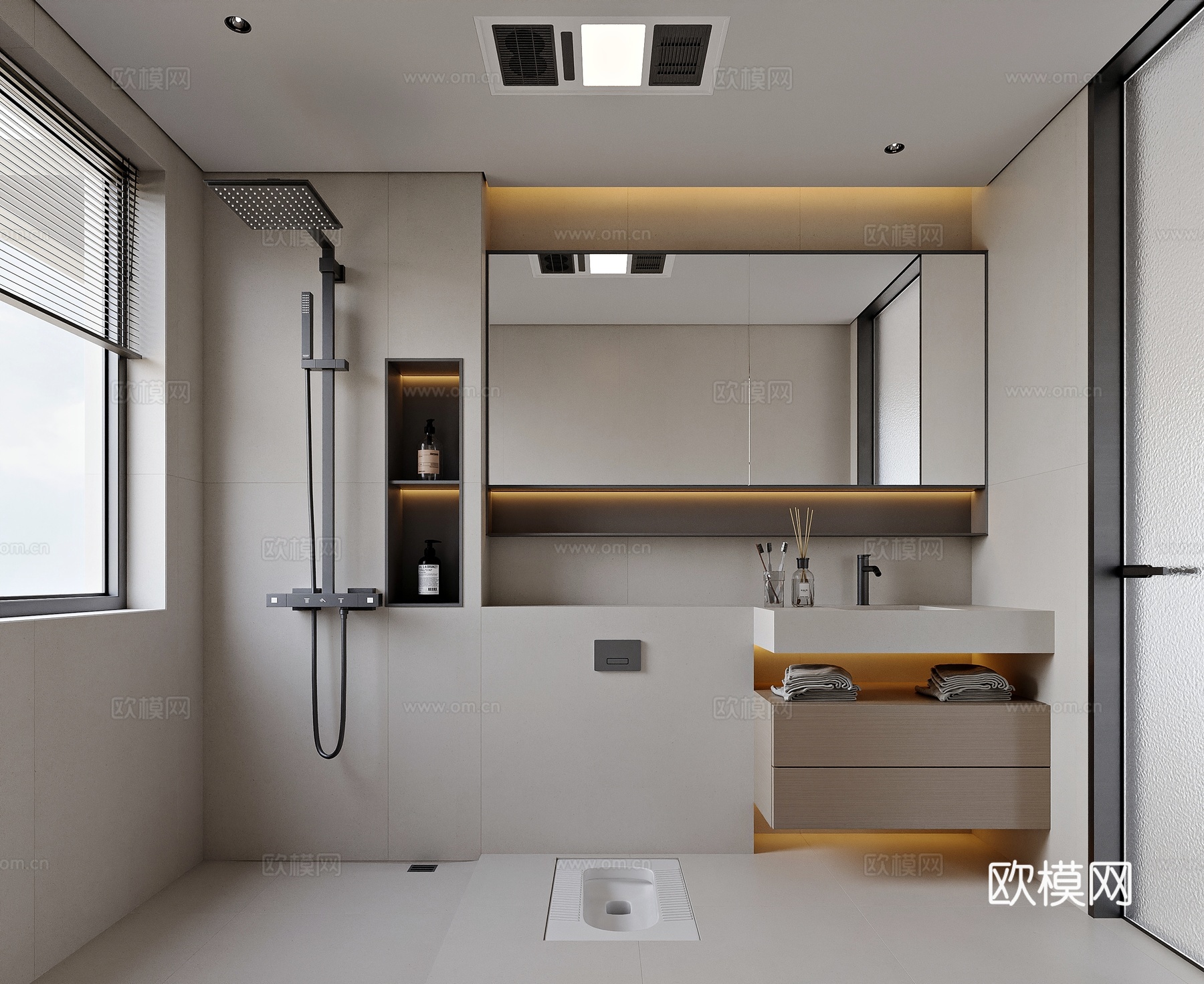 现代风格家居卫生间3d模型下载