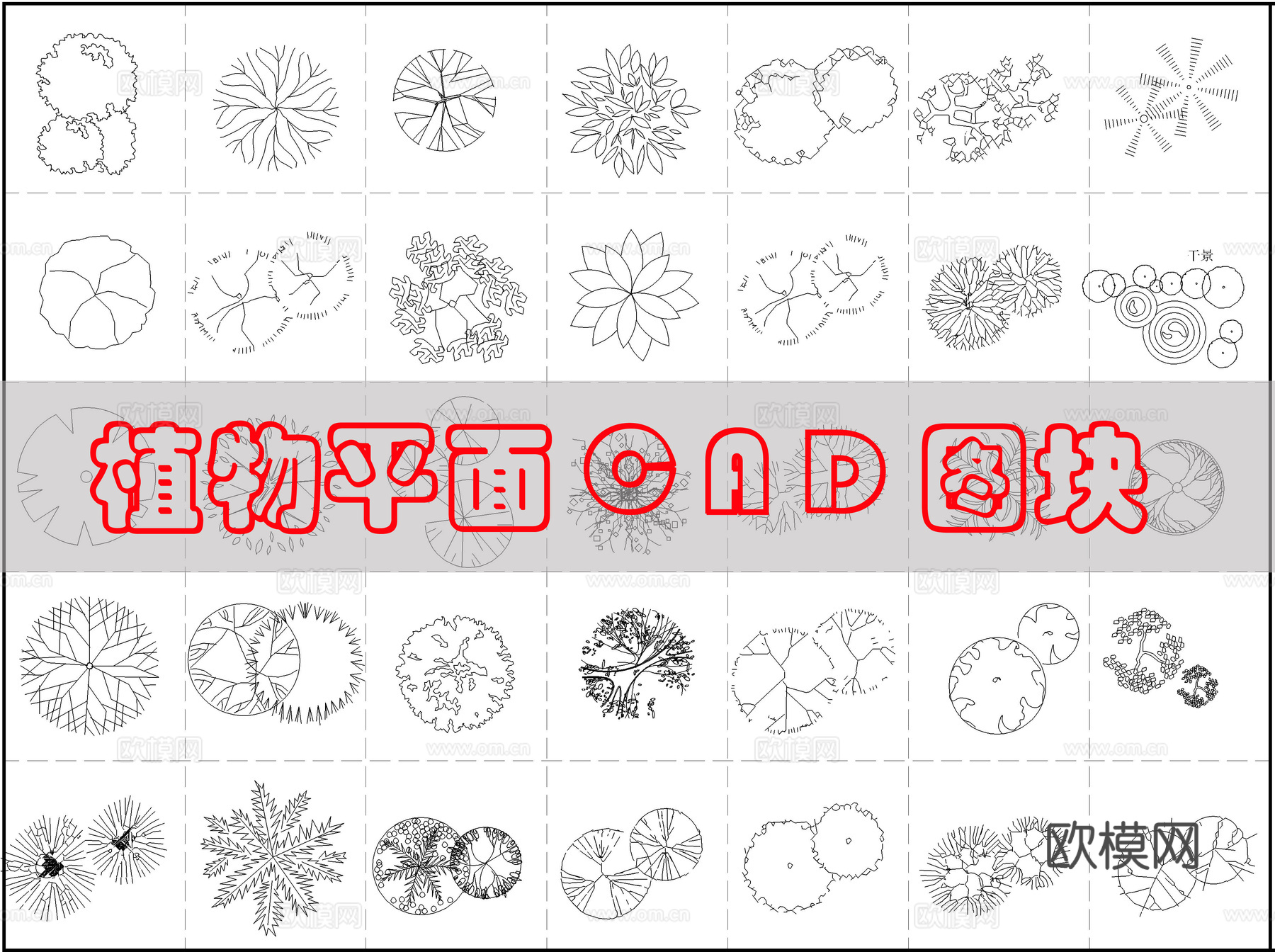 现代综合植物图库cad施工图
