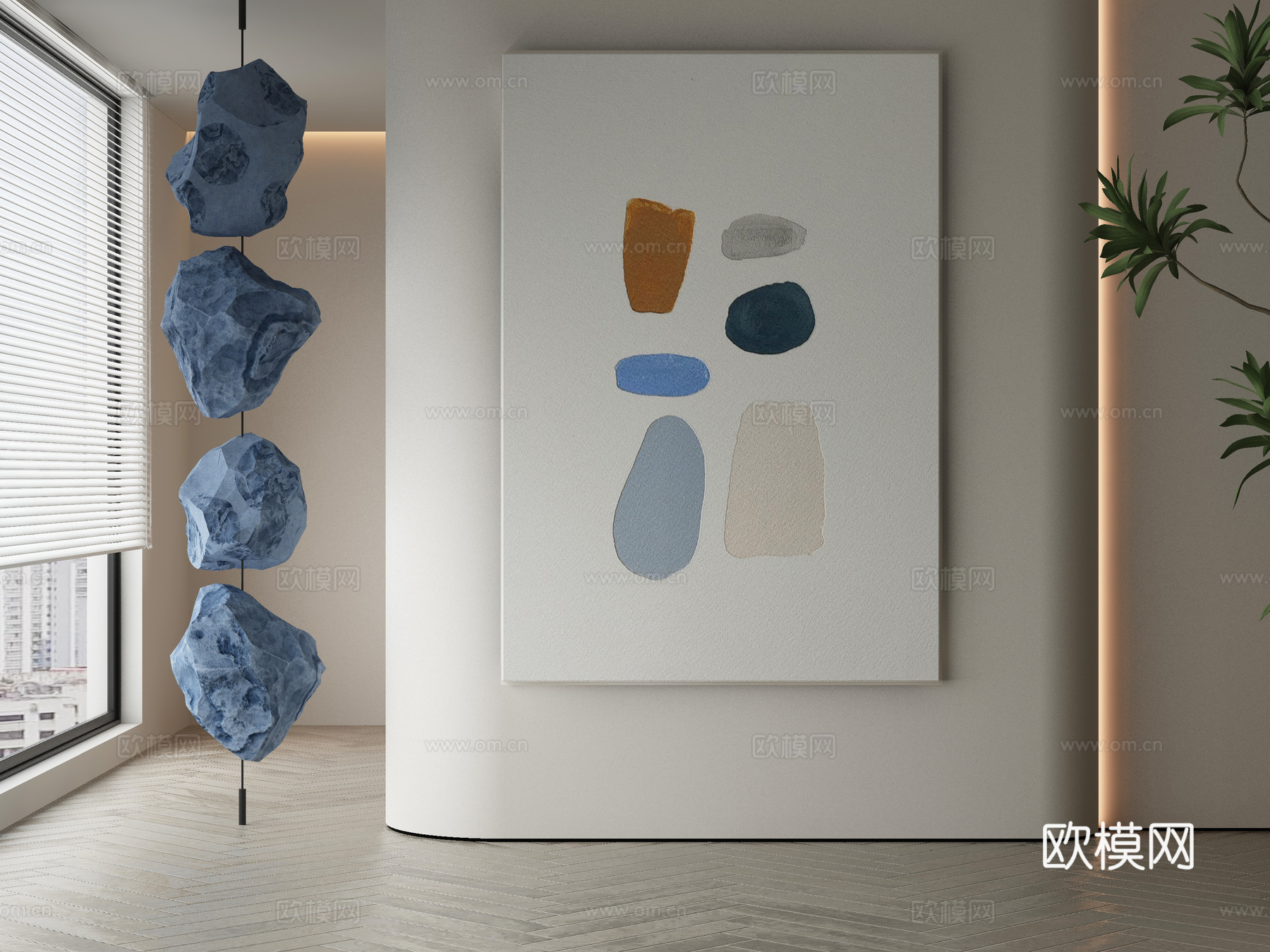 现代装饰画3d模型下载