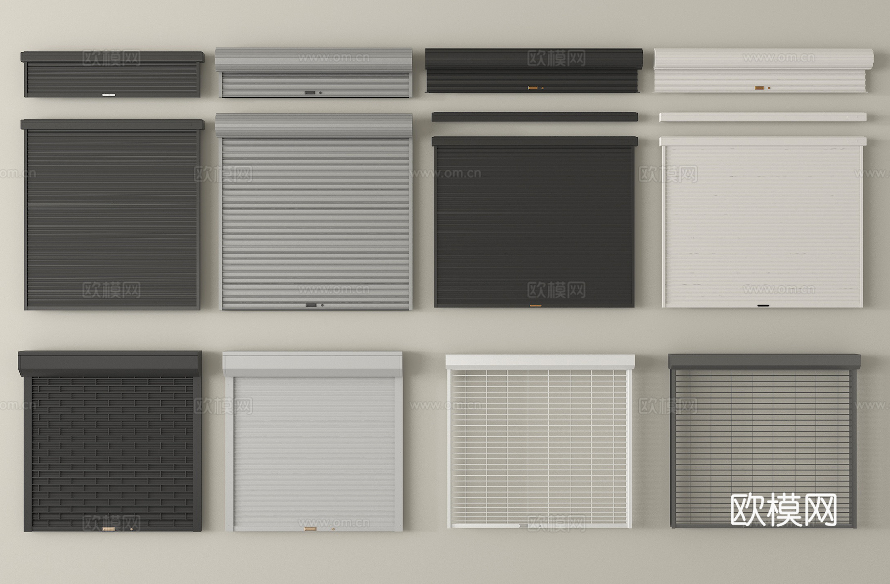 现代卷帘门   卷闸门 车库门   仓库门 防盗门su模型