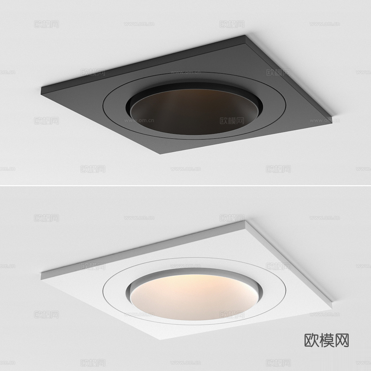 现代极简筒灯射灯3d模型下载（渲染图3）