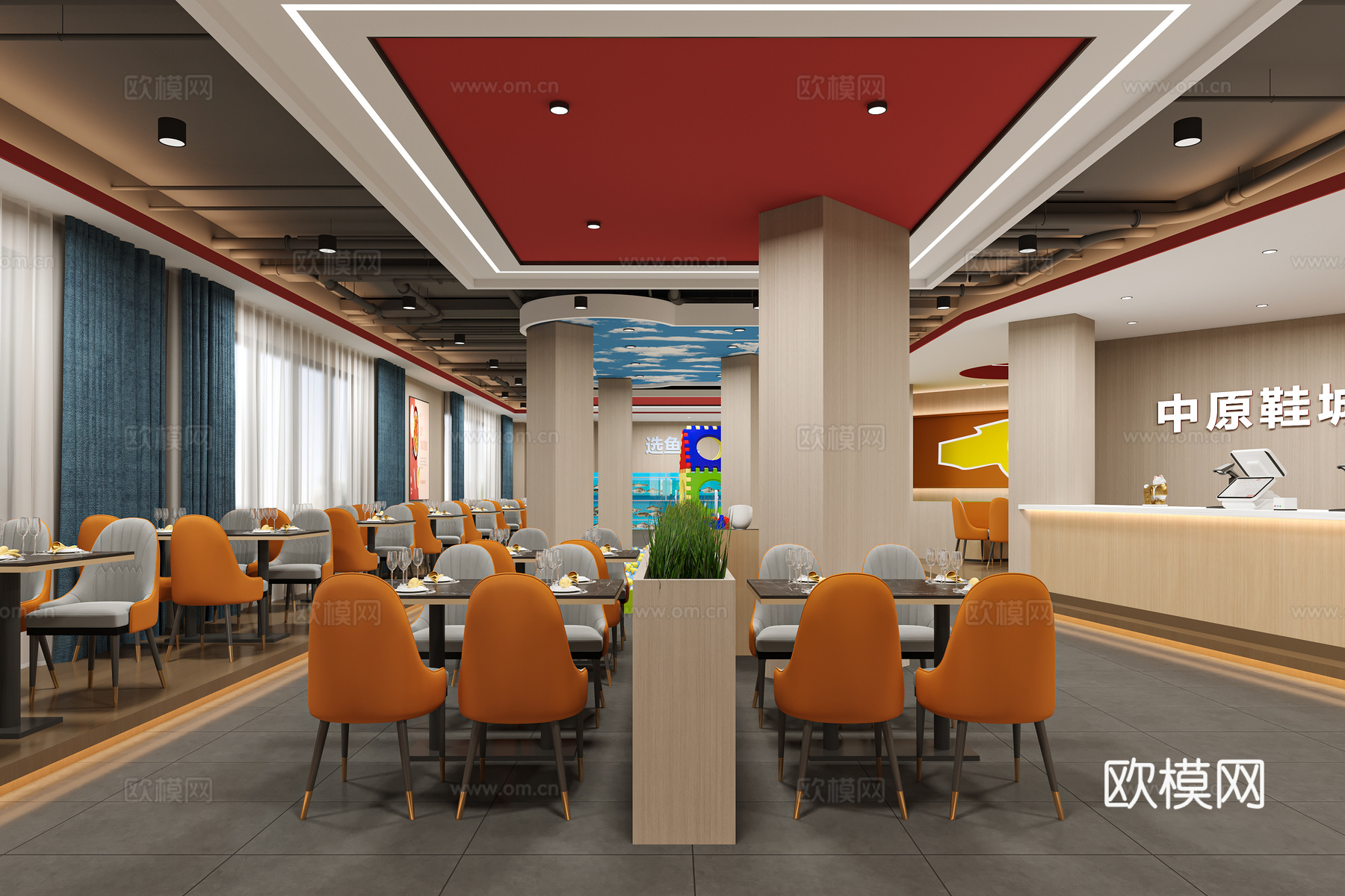 火锅餐厅 饭馆 料理店 特色餐厅 品牌餐厅 火锅店 快餐店3d模型下载（渲染图1）