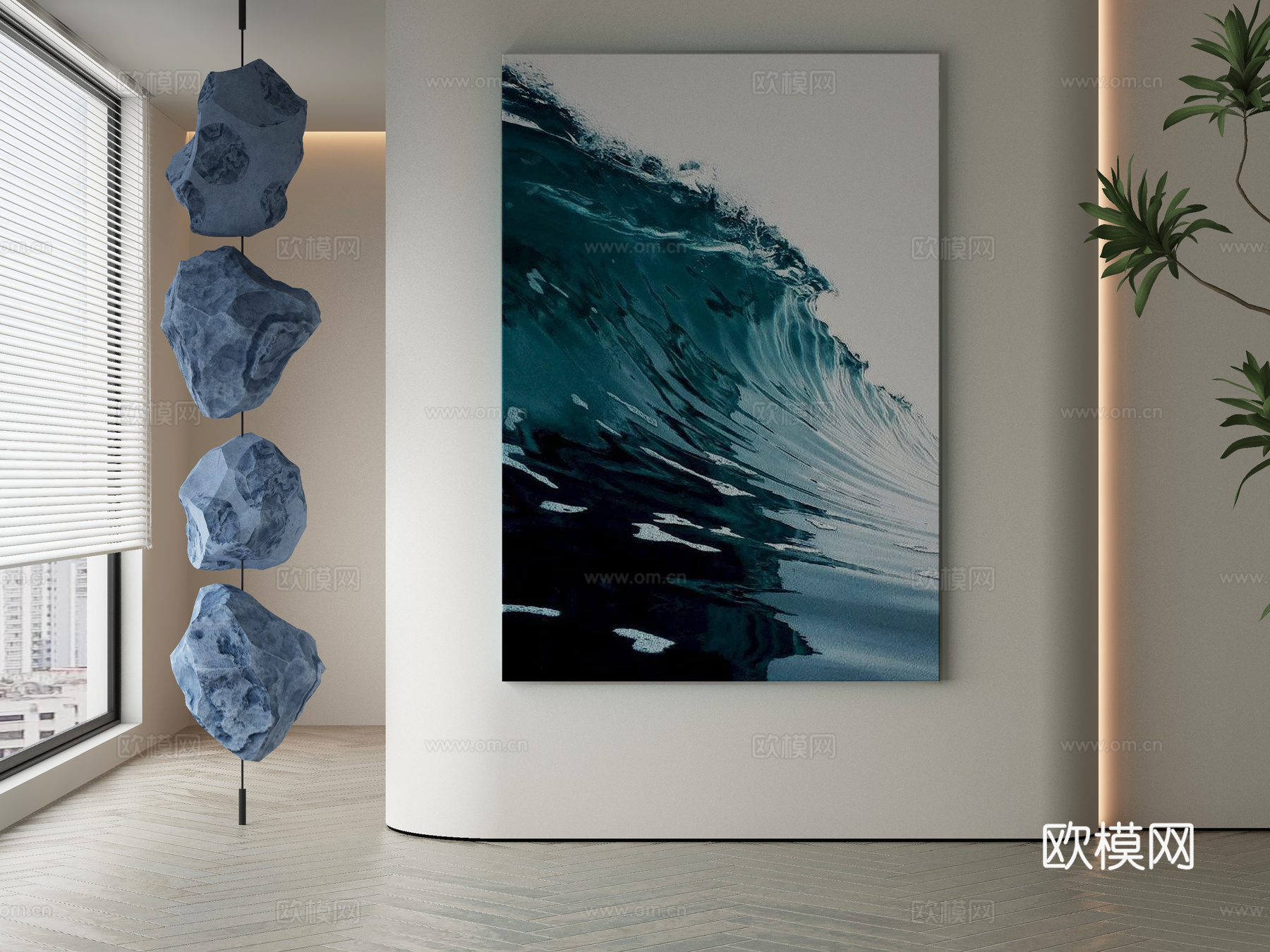 现代装饰画3d模型下载