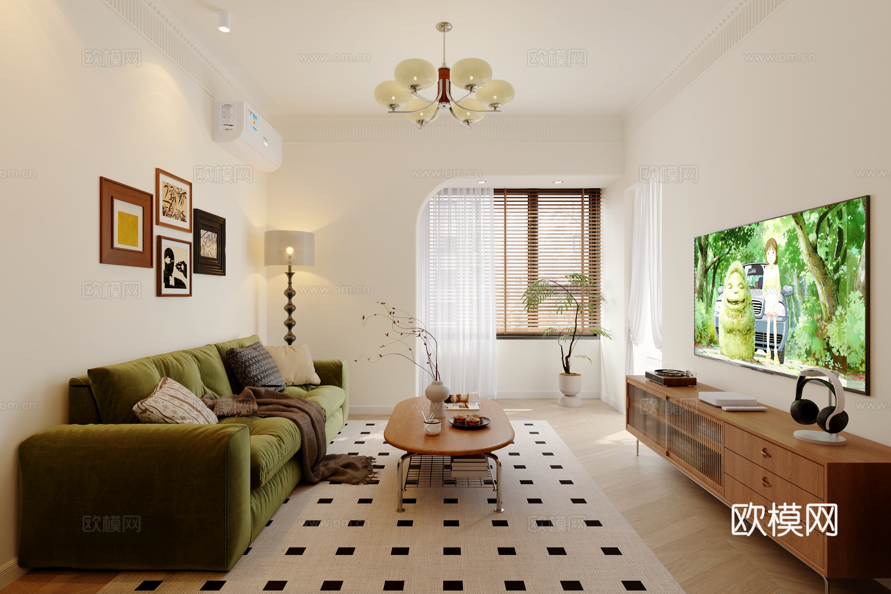 中古风客餐厅3d模型下载（渲染图4）