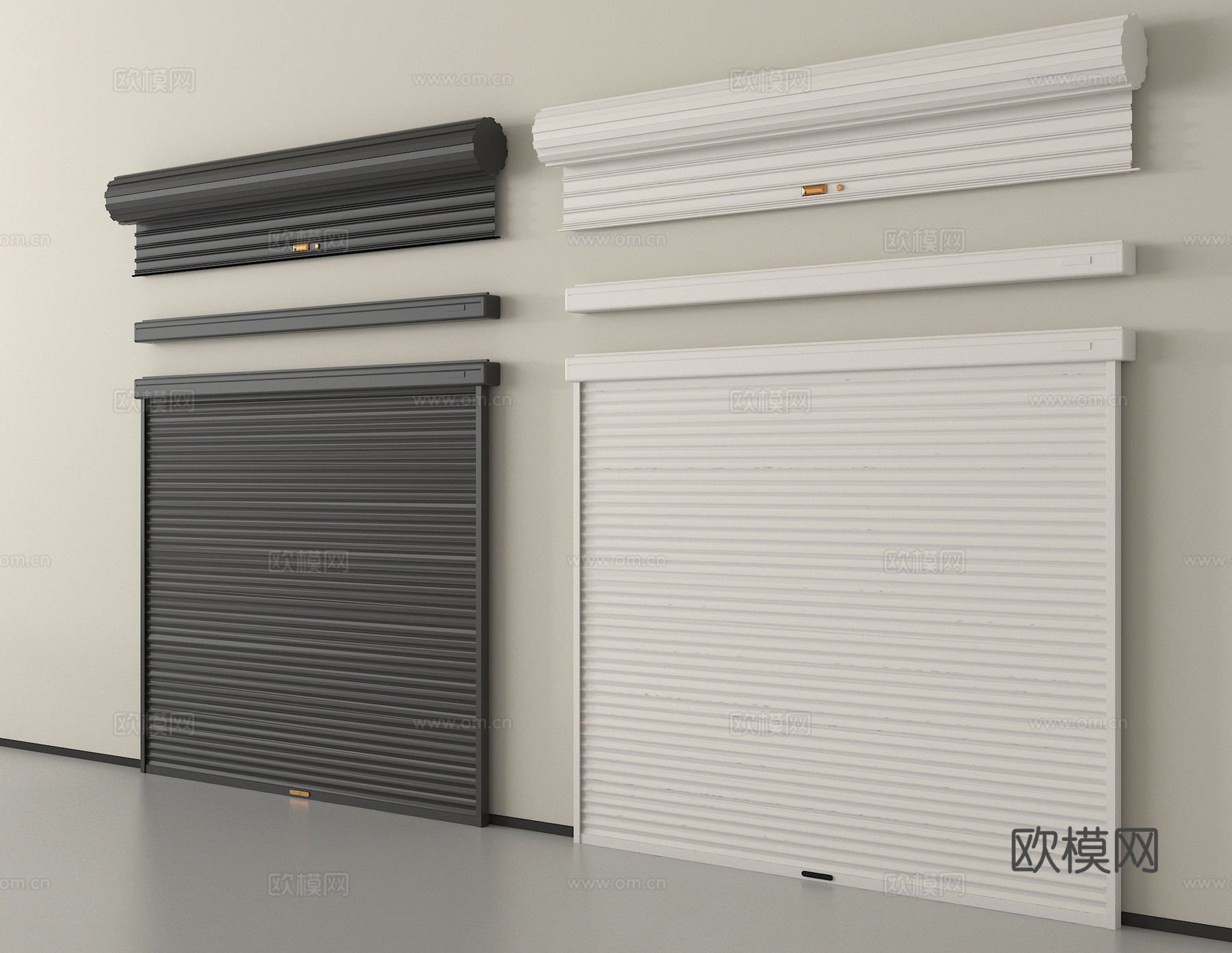 现代卷帘门   卷闸门 车库门   仓库门 防盗门su模型