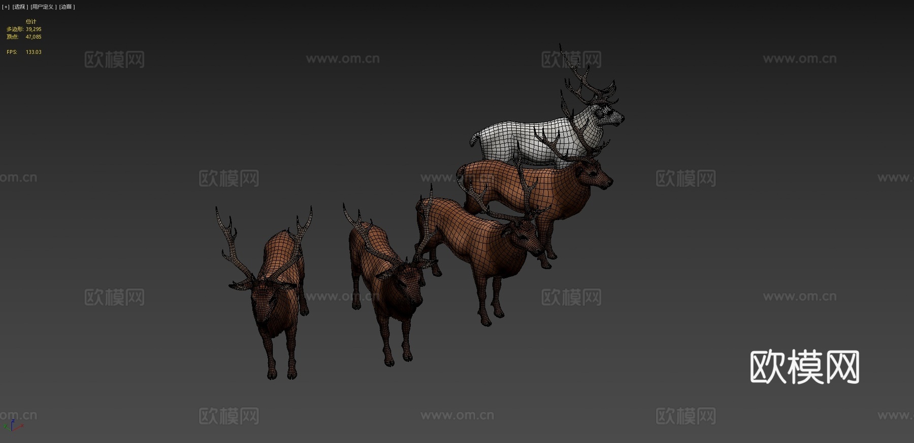 鹿群su模型下载（渲染图4）