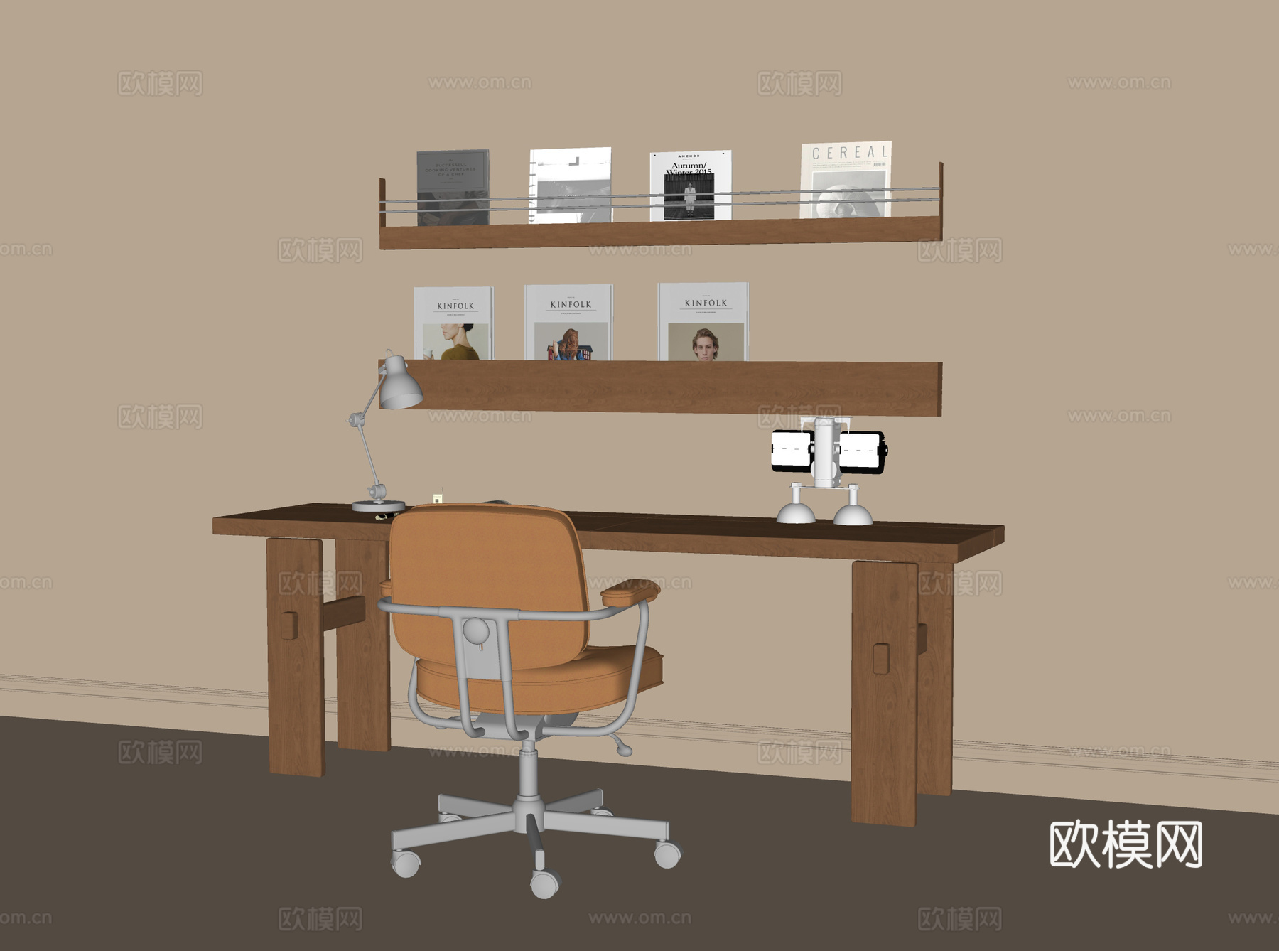 现代书桌椅su模型