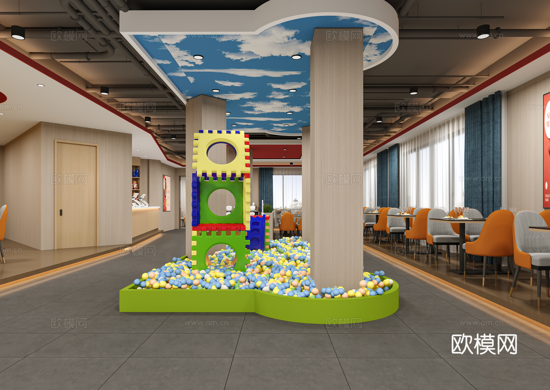 火锅餐厅 饭馆 料理店 特色餐厅 品牌餐厅 火锅店 快餐店3d模型下载（渲染图2）