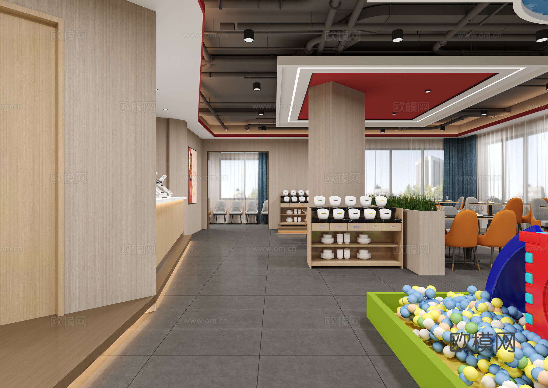 火锅餐厅 饭馆 料理店 特色餐厅 品牌餐厅 火锅店 快餐店3d模型下载（渲染图4）