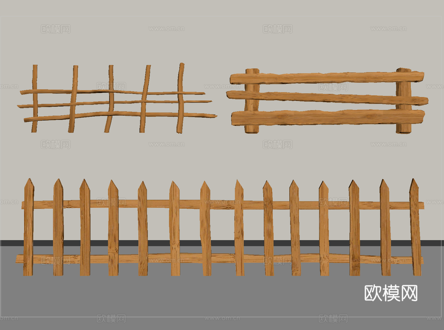 新中式栏杆   栅栏 围栏su模型