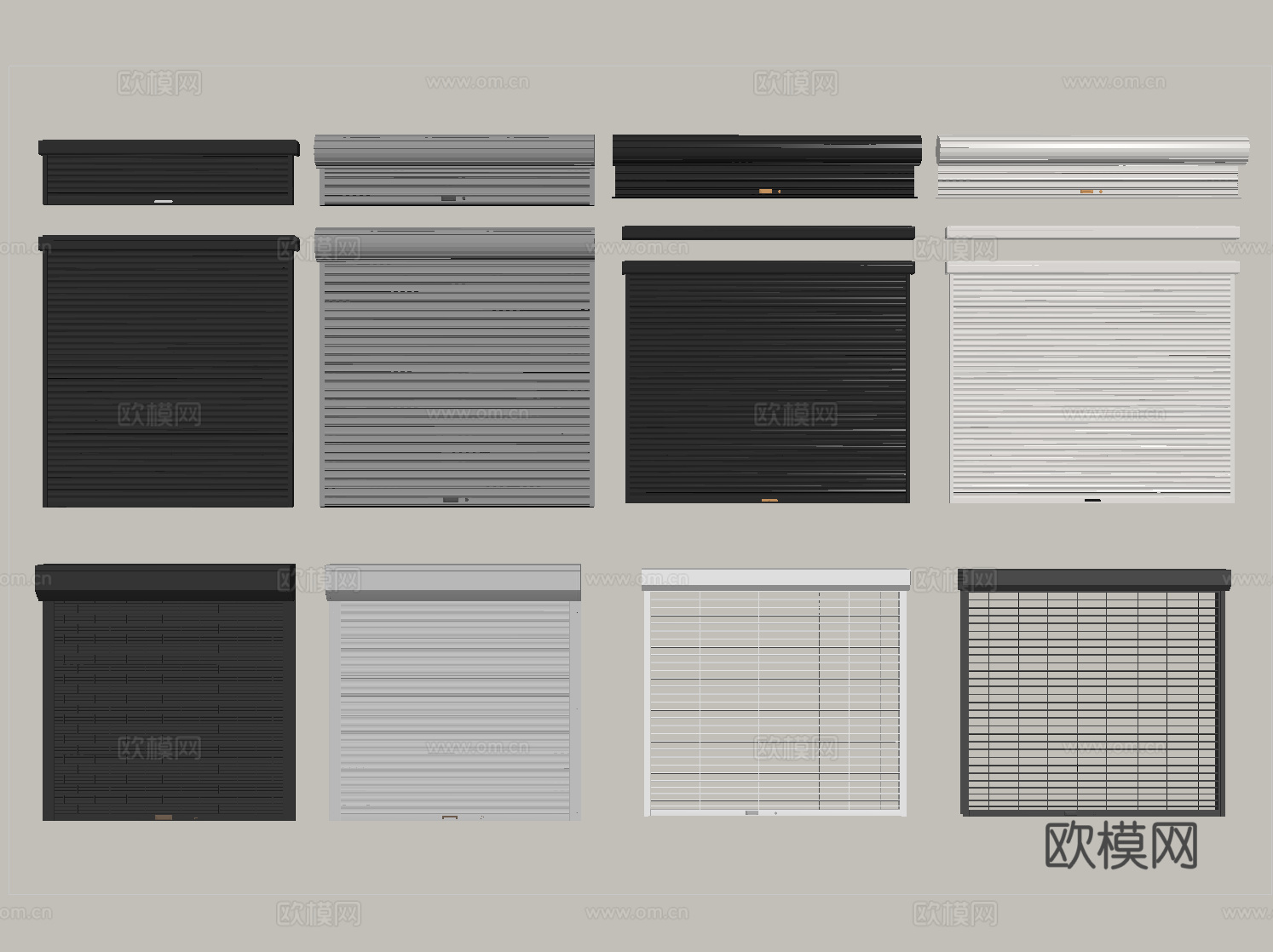 现代卷帘门   卷闸门 车库门   仓库门 防盗门su模型