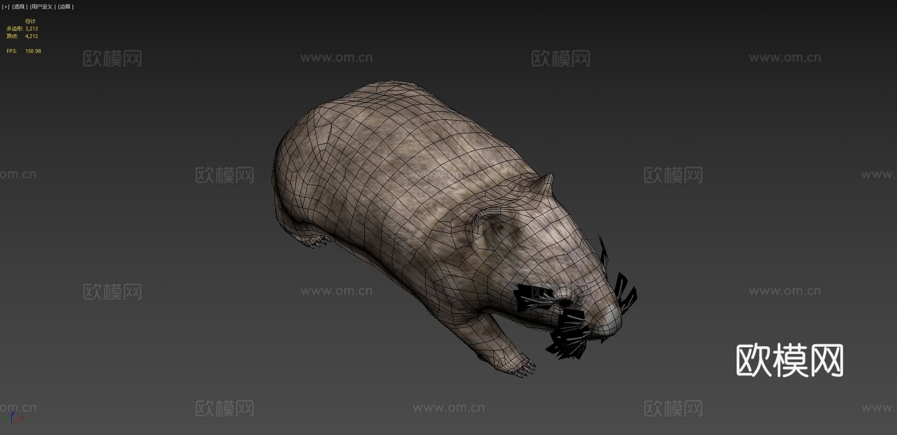 袋熊预览su模型