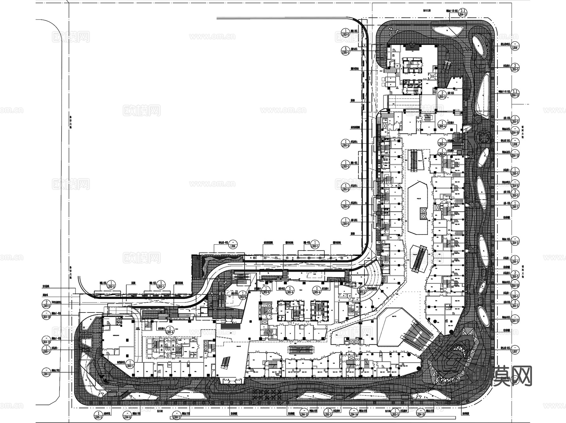 泰和北京石景山长安中心商业综合体景观设计CAD全套施工图集cad施工图