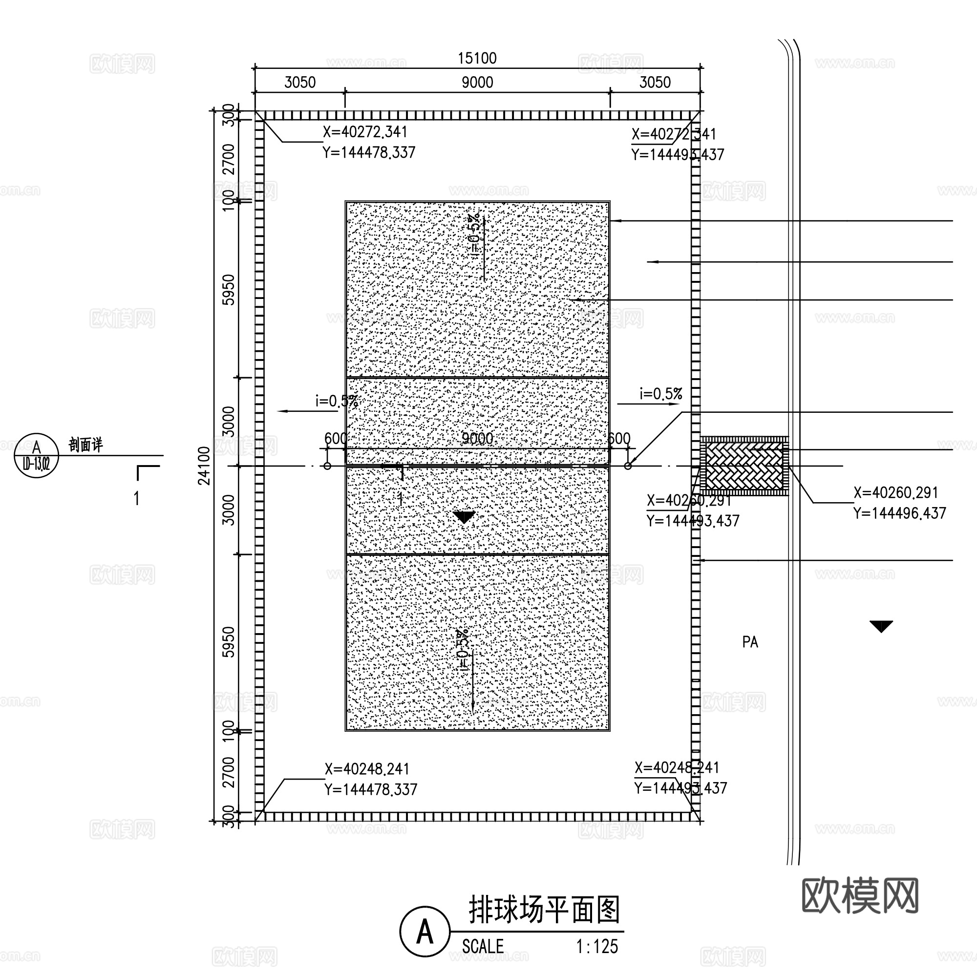 室外健身运动区球场CAD施工图集 6套cad施工图
