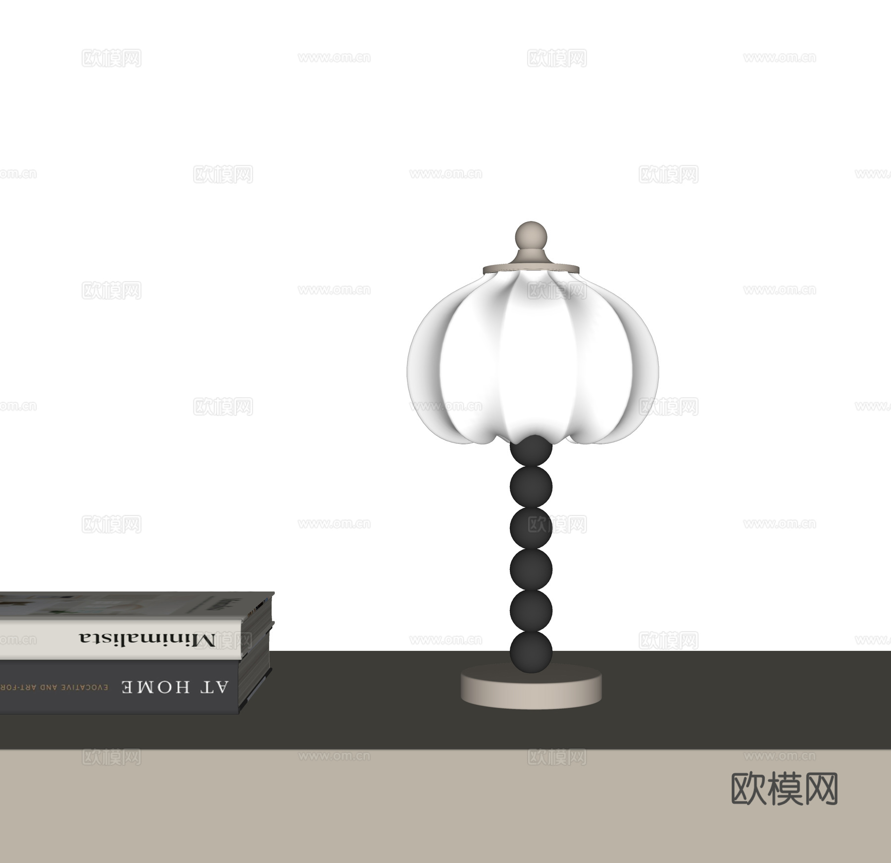 侘寂中古台灯3d模型下载（渲染图2）