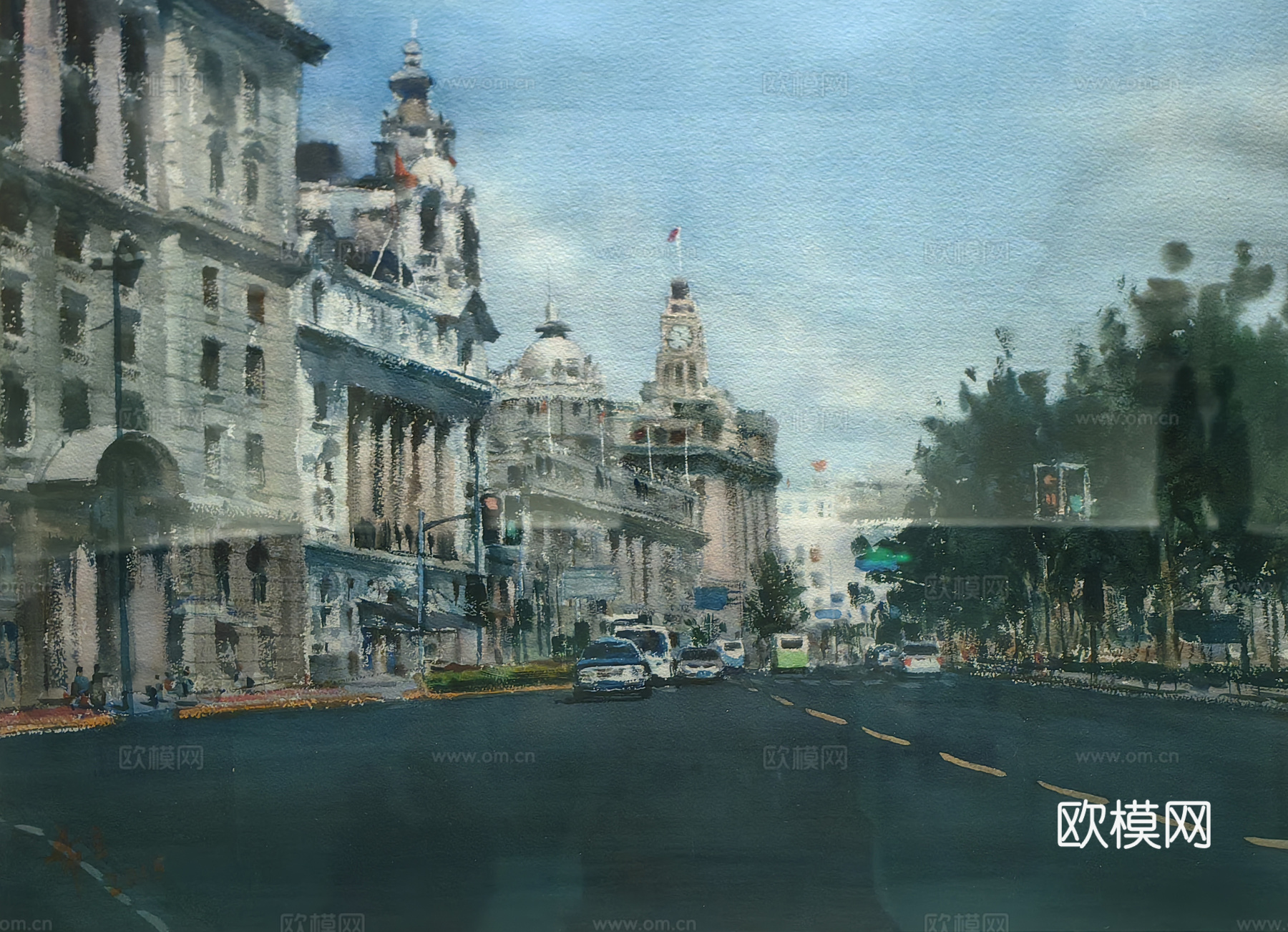 水彩画 装饰画 风景画