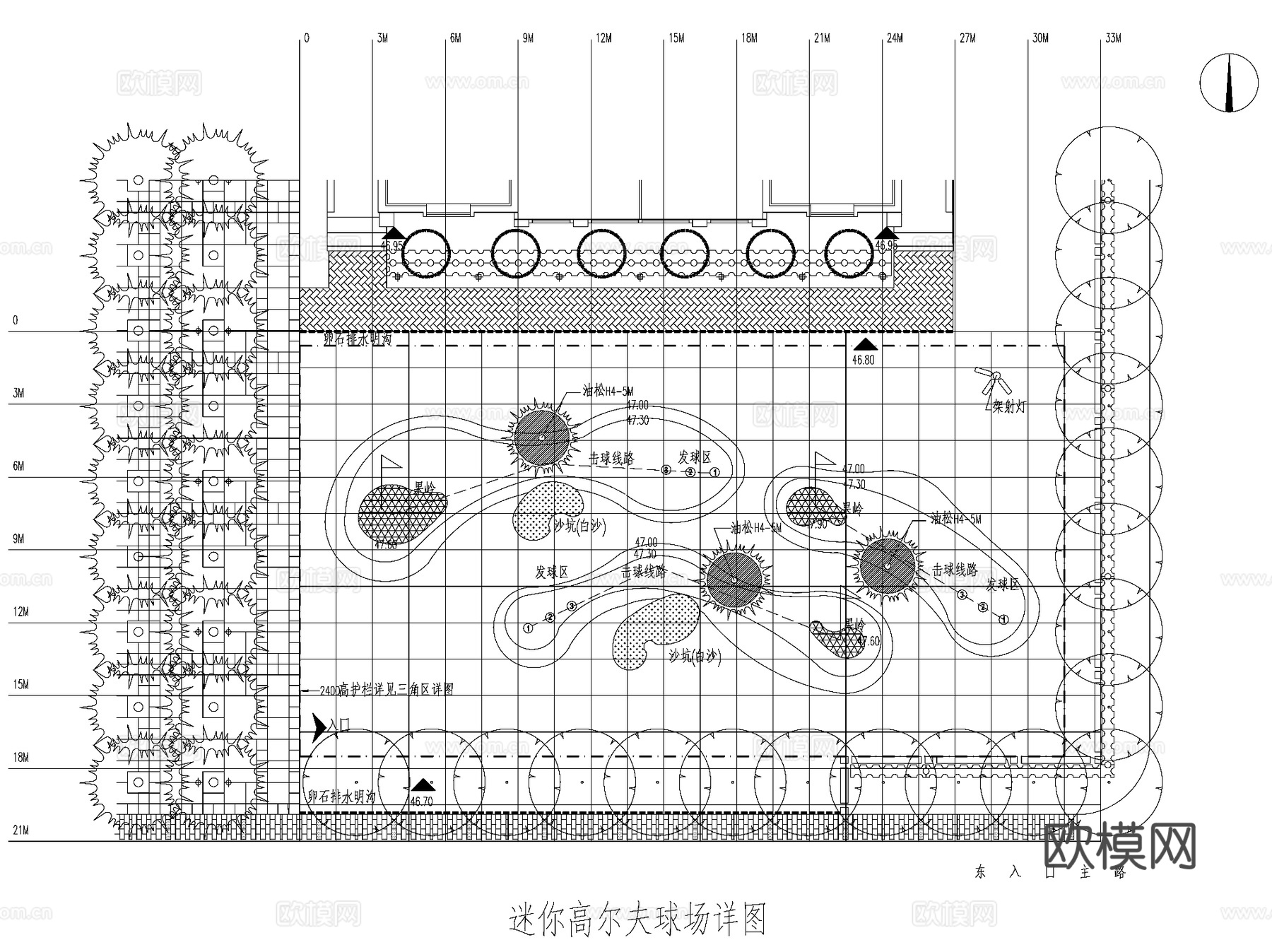 室外体育运动健身场地球场CAD施工图集 25套cad施工图
