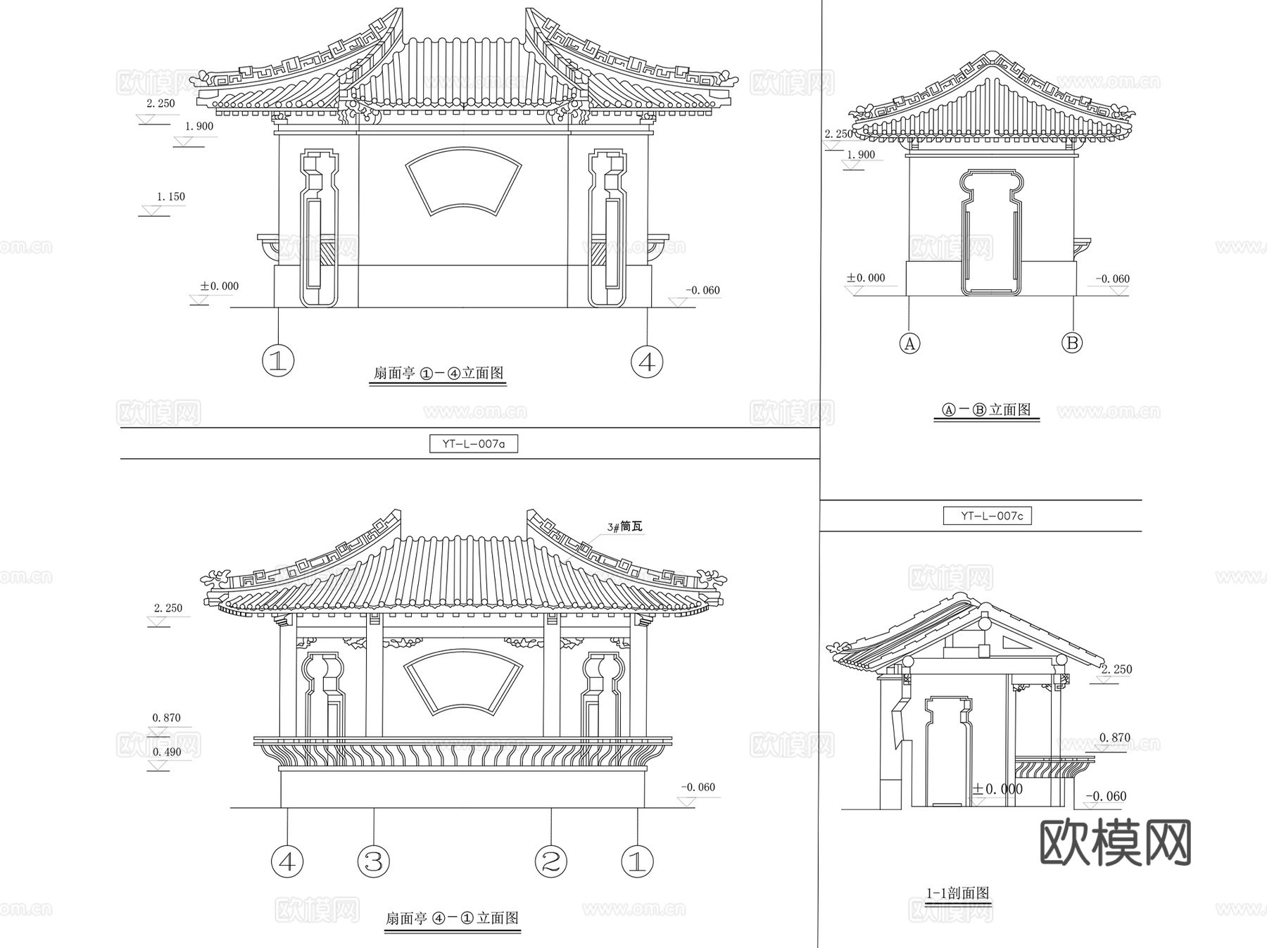 特殊创意亭休闲景观亭CAD施工图详图集 24套cad施工图