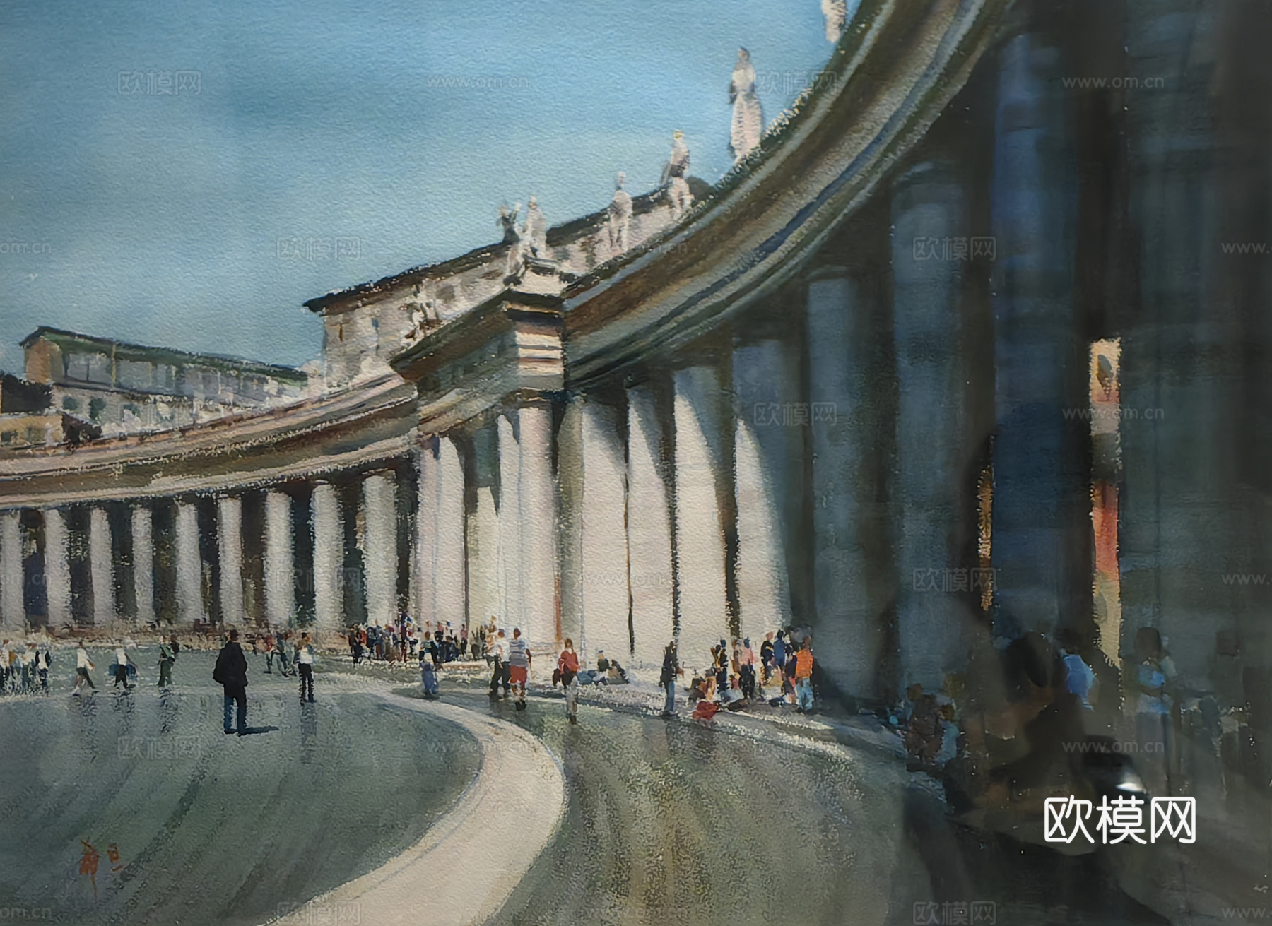 水彩画 装饰画 风景画下载