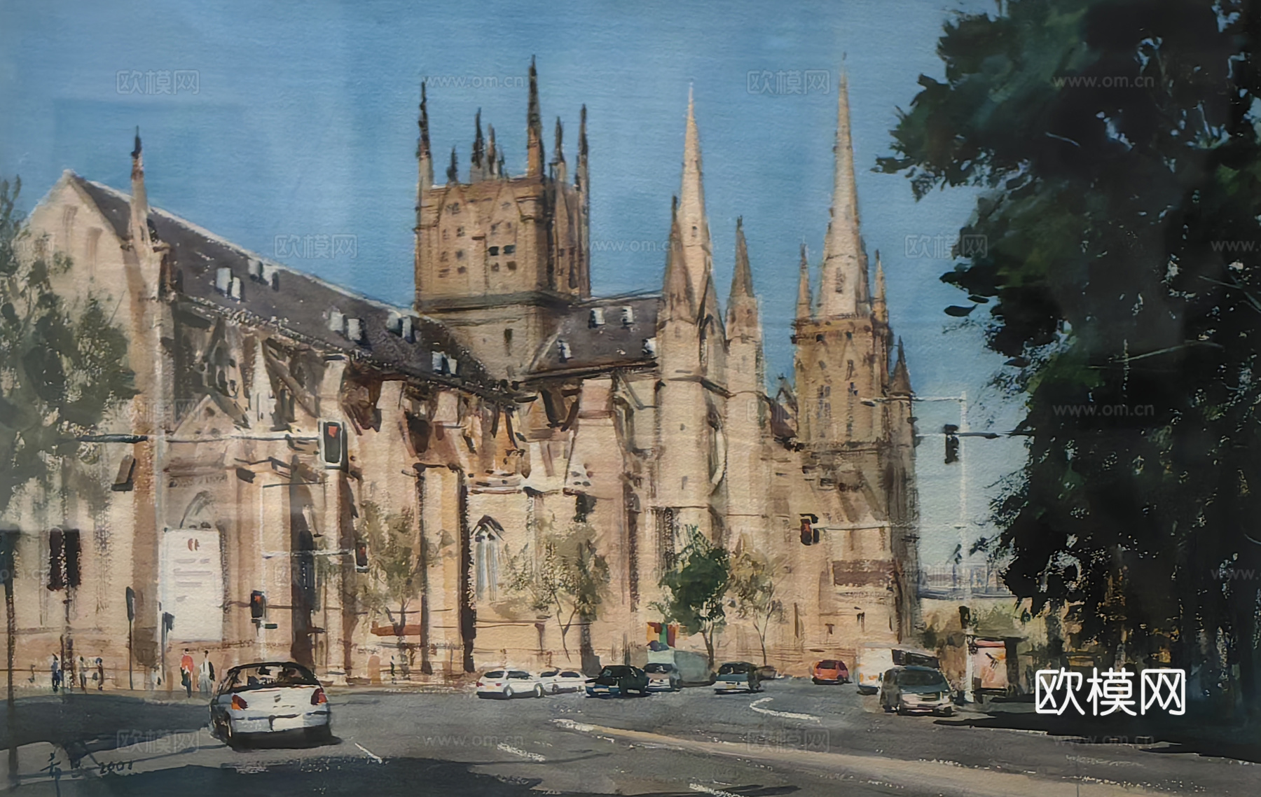 水彩画 装饰画 风景画