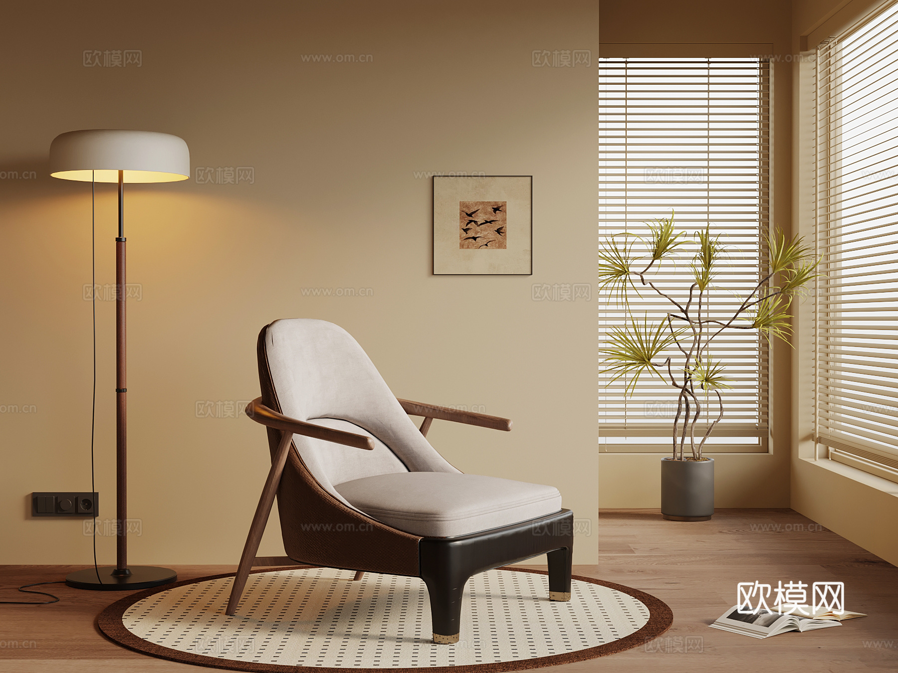 中古风躺椅 休闲椅3d模型下载