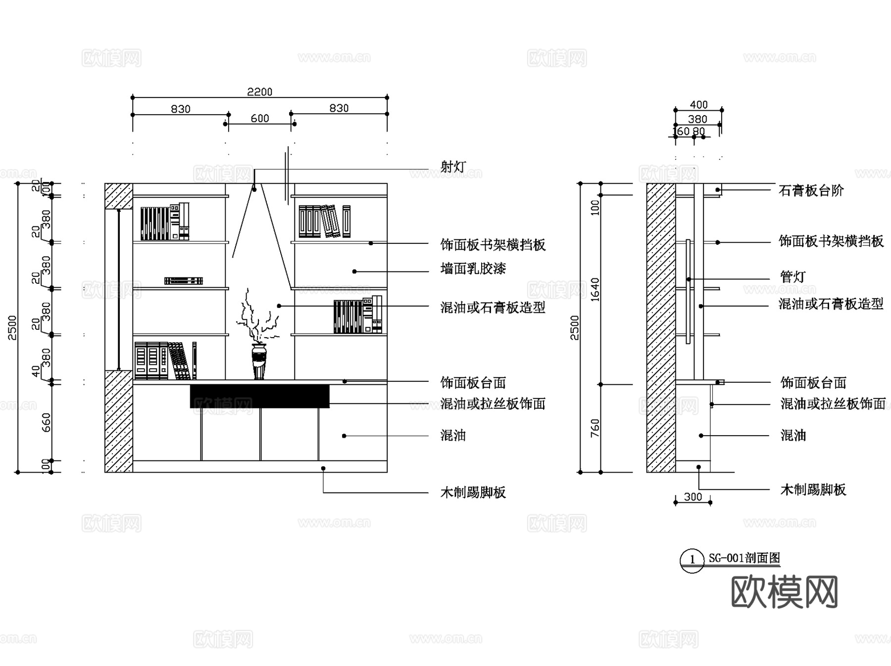 室内装饰家具大样节点图块CAD施工图集 20套cad施工图
