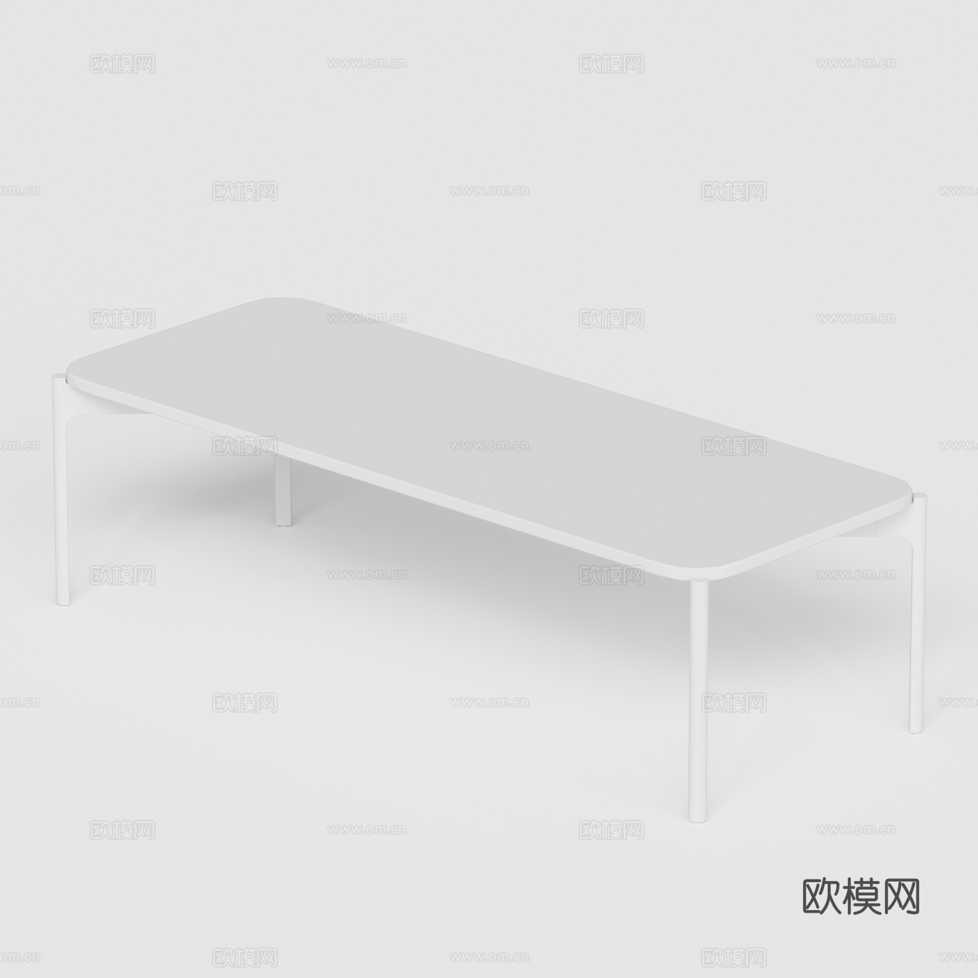 DEDON - 现代户外桌 八人长桌 金属桌组合3d模型