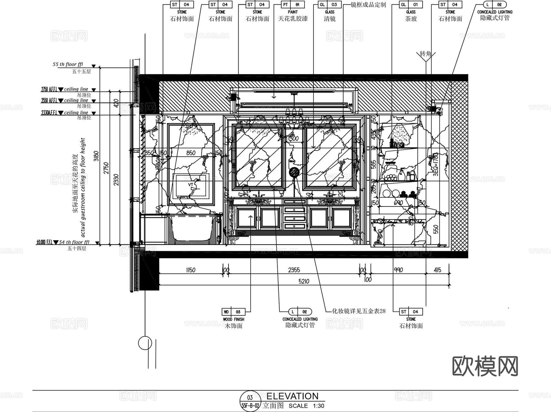 室内CAD线性标准节点大样图库填充图框规范图集cad施工图