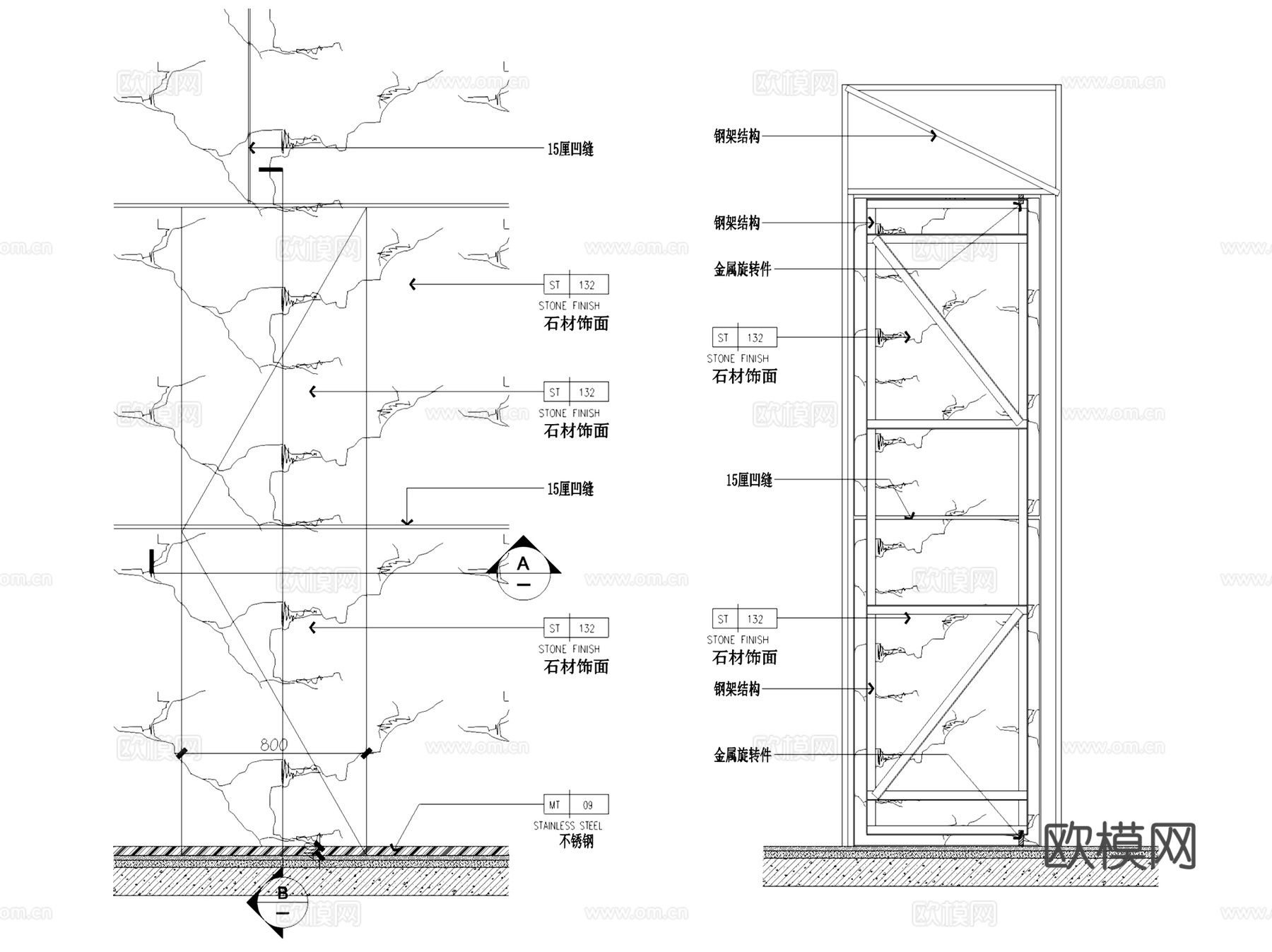 室内标准门装饰节点大样详图CAD施工图集 48套cad施工图