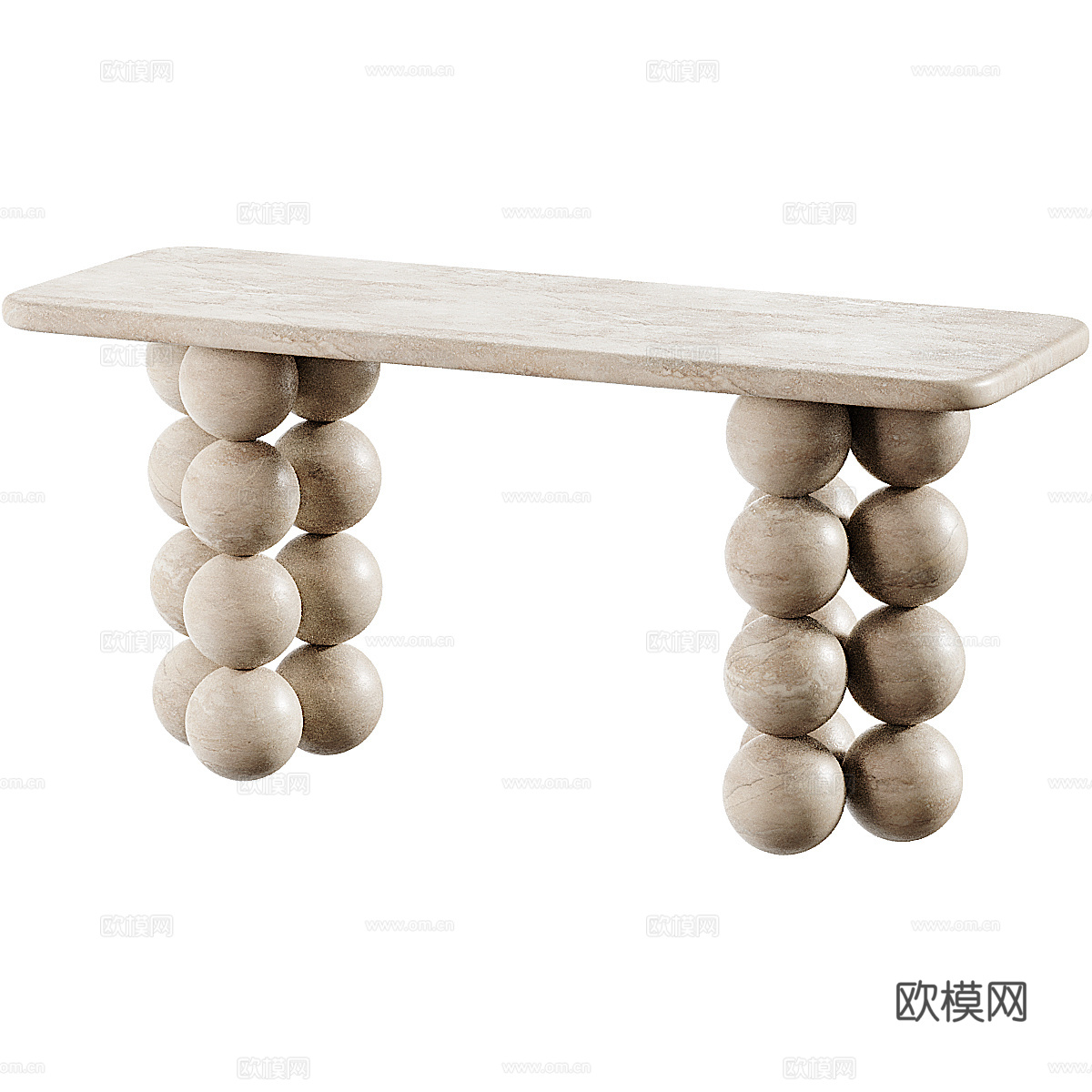 现代侘寂端景台 玄关桌3d模型下载（渲染图3）