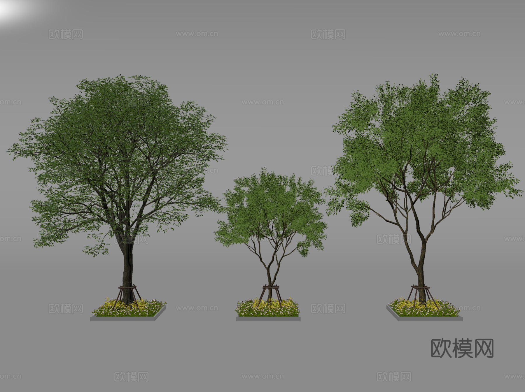 现代庭院小品 园林景观 植物造景su模型