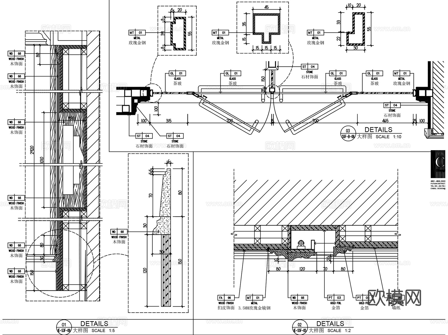 室内CAD线性标准节点大样图库填充图框规范图集cad施工图