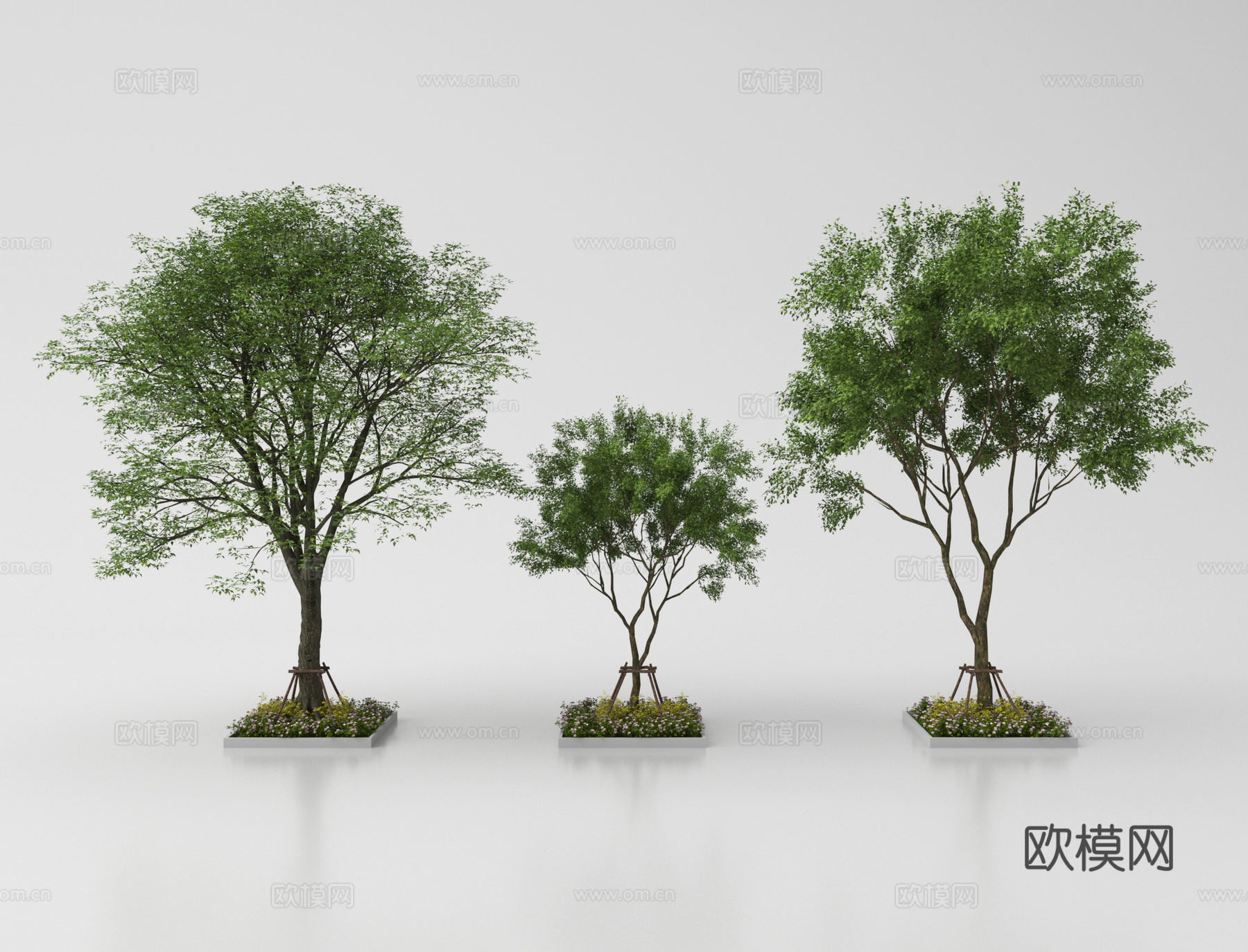 现代庭院小品 园林景观 植物造景su模型
