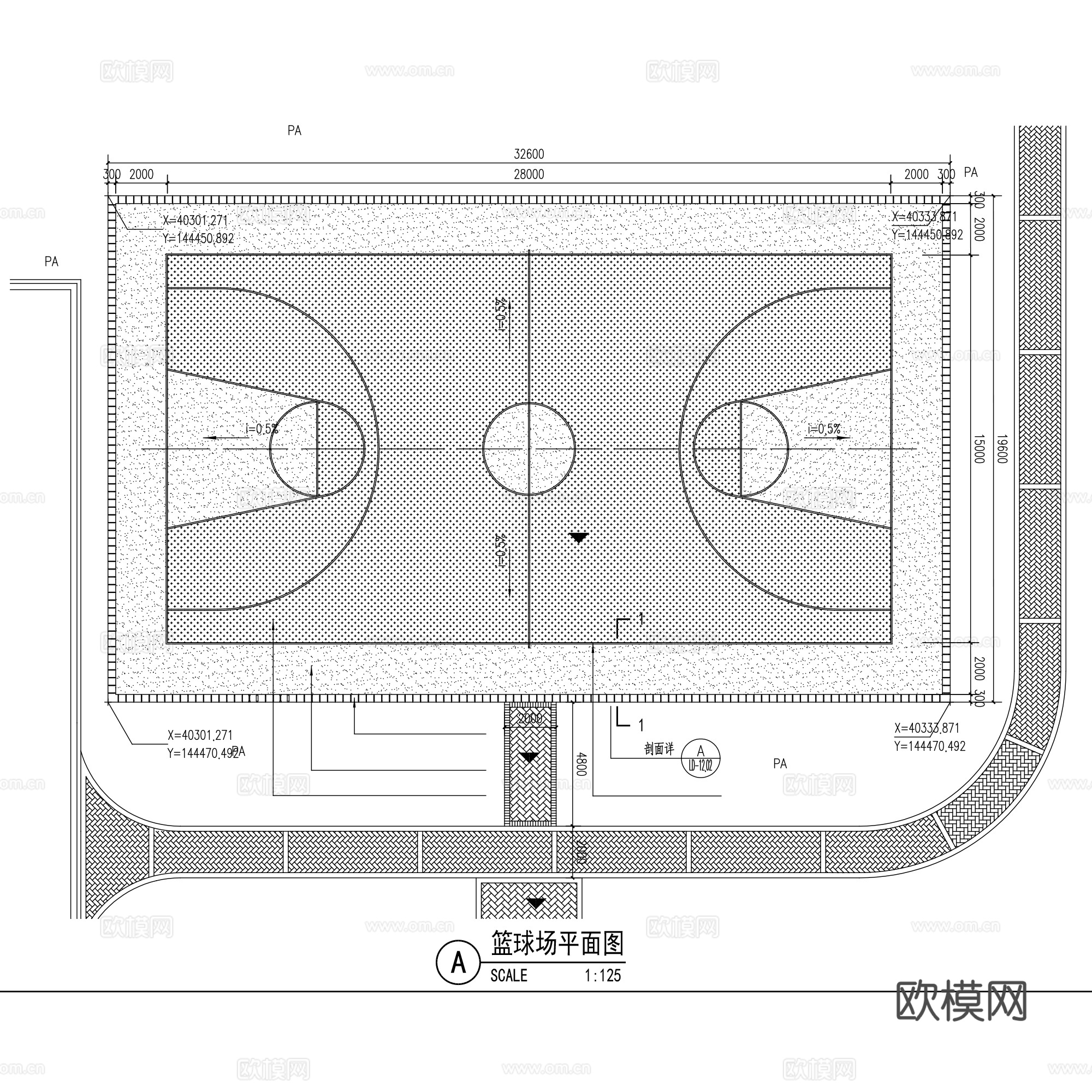 室外健身运动区球场CAD施工图集 6套cad施工图