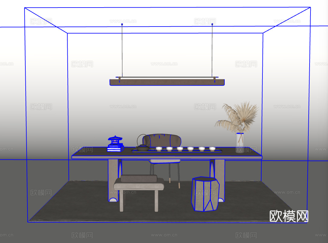 餐桌椅su模型下载（渲染图2）