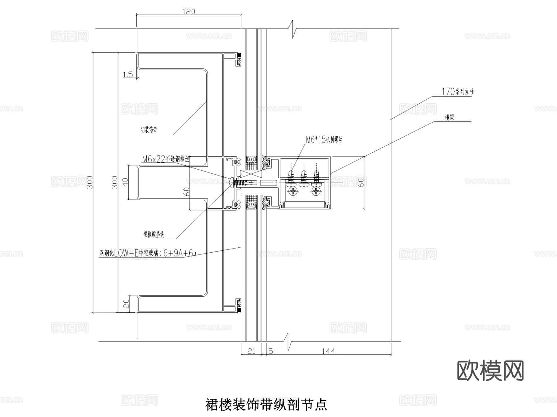 外墙面饰面线脚装饰节点大样CAD施工图集 34套cad施工图