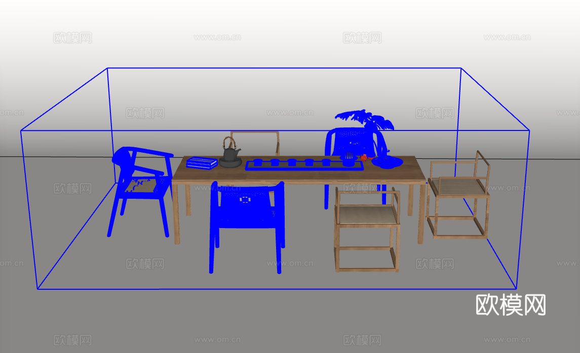 餐桌椅su模型下载（渲染图2）