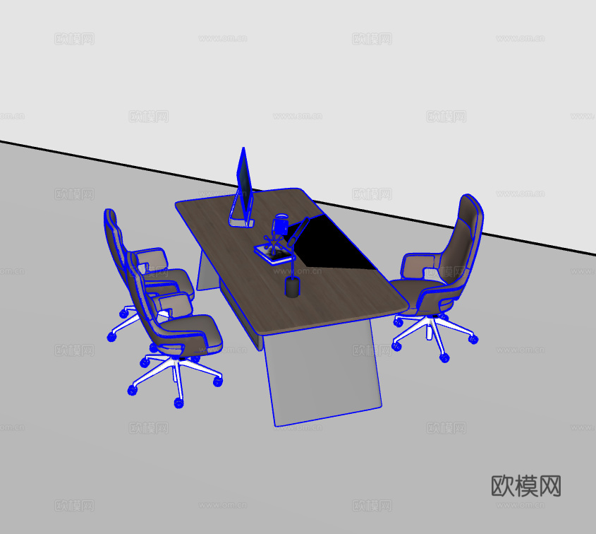 办公桌椅su模型