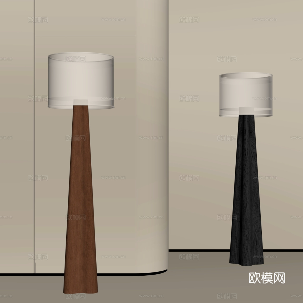 法式中古落地灯su模型