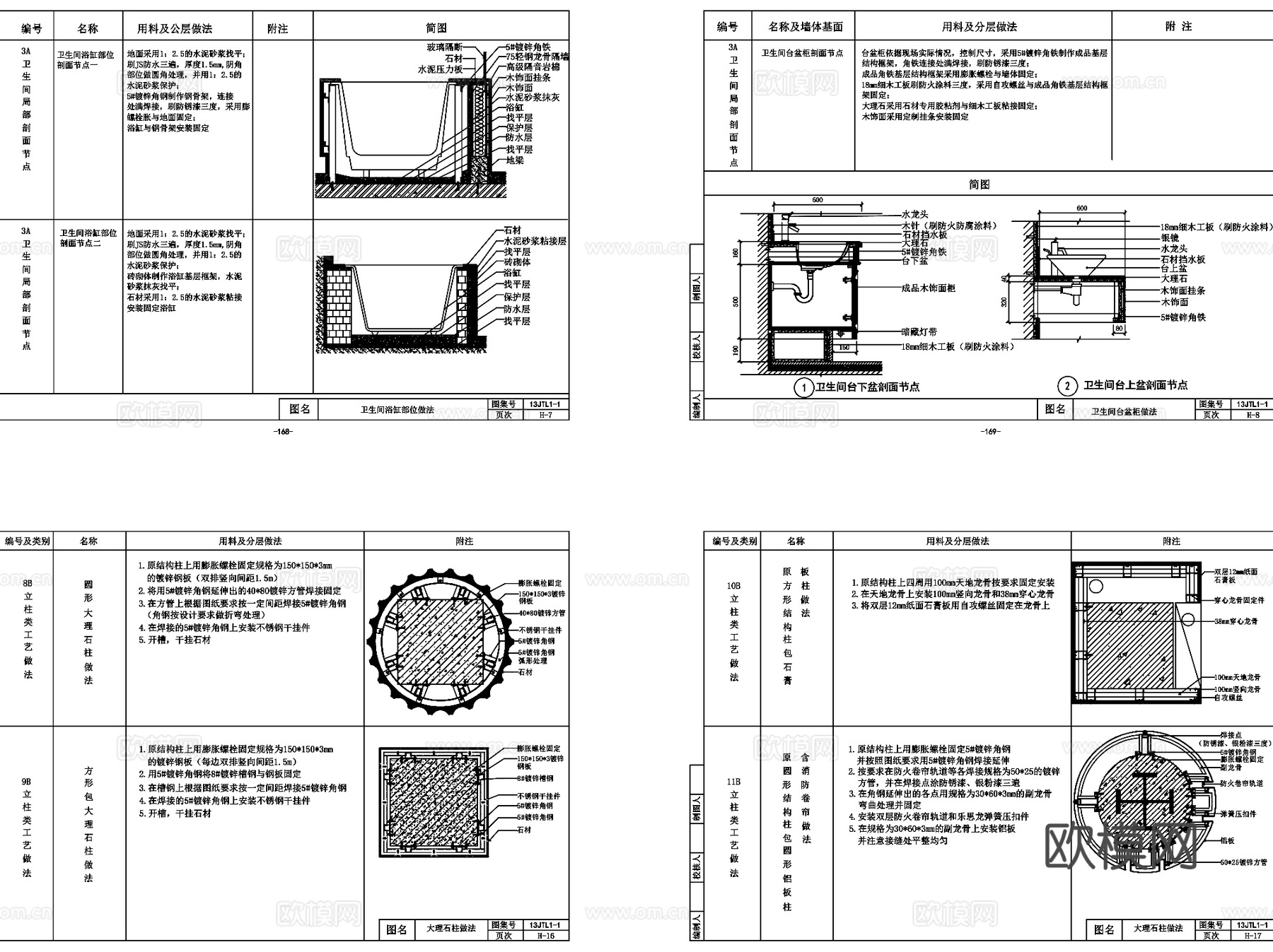 土建通用节点大样详图CAD施工图集 18套cad施工图