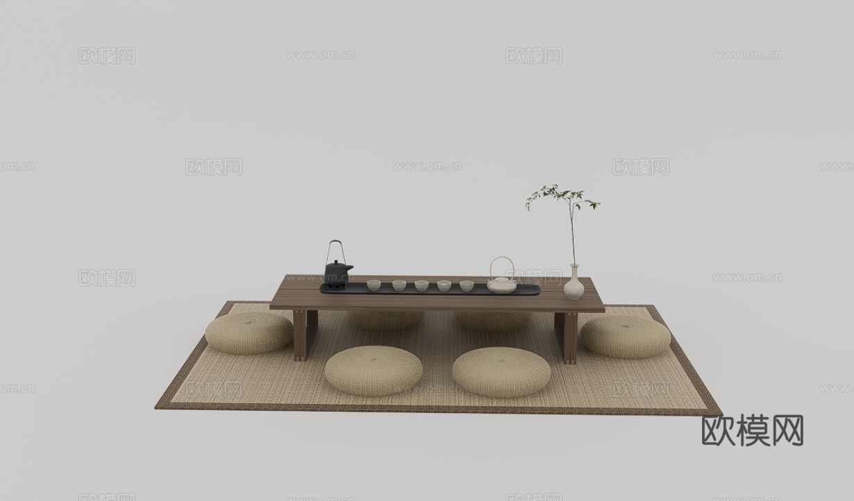 茶桌椅su模型