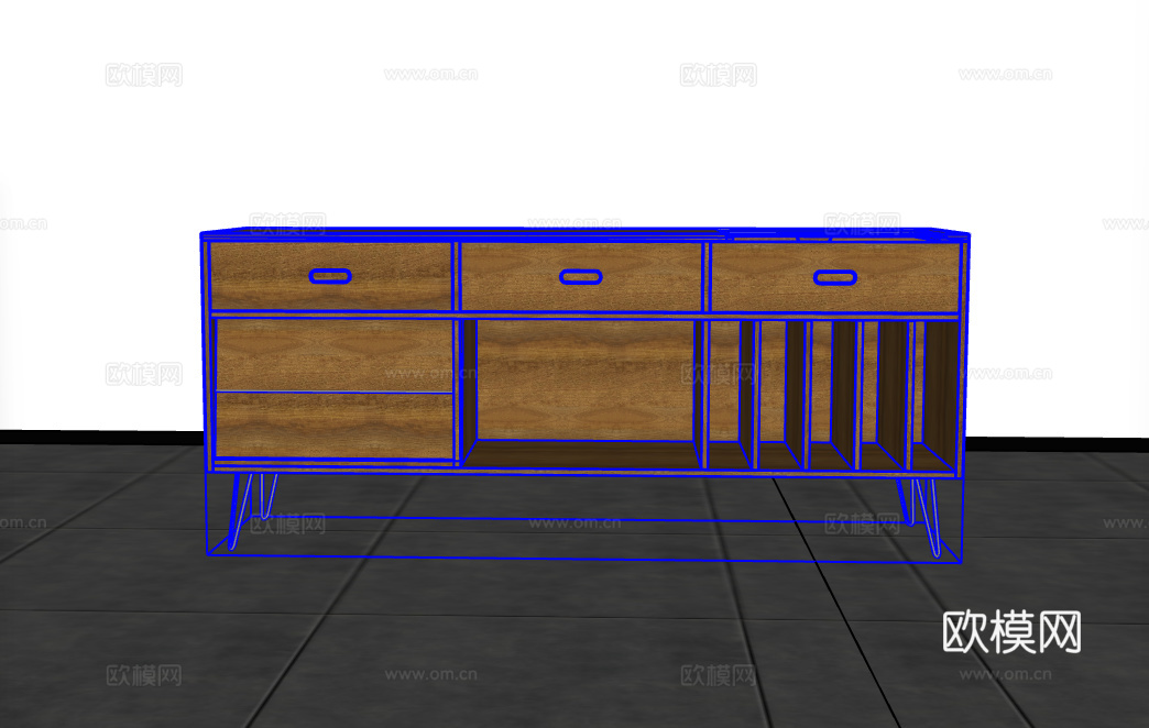 电视柜su模型下载（渲染图2）