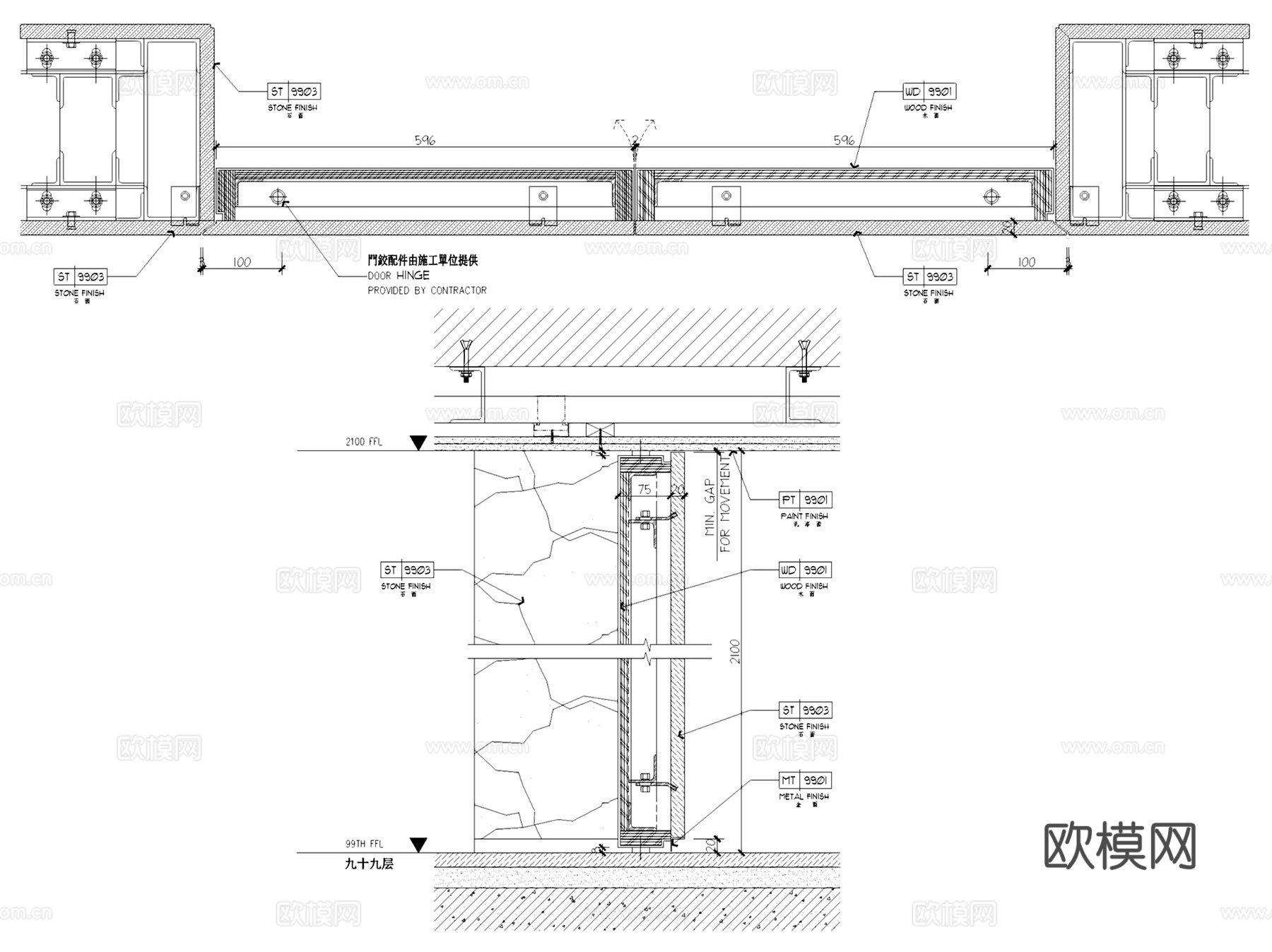 室内标准门装饰节点大样详图CAD施工图集 48套cad施工图