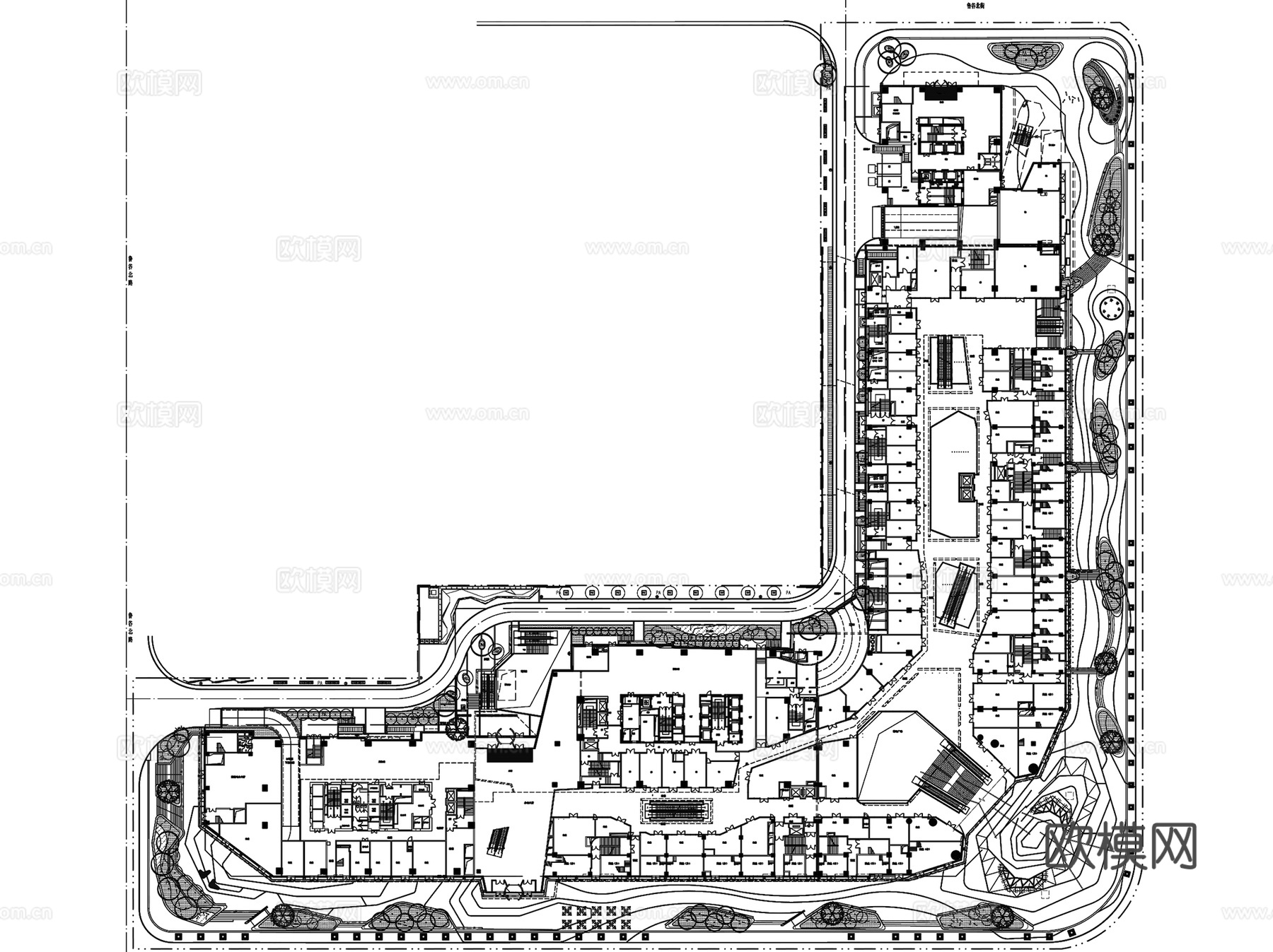 泰和北京石景山长安中心商业综合体景观设计CAD全套施工图集cad施工图
